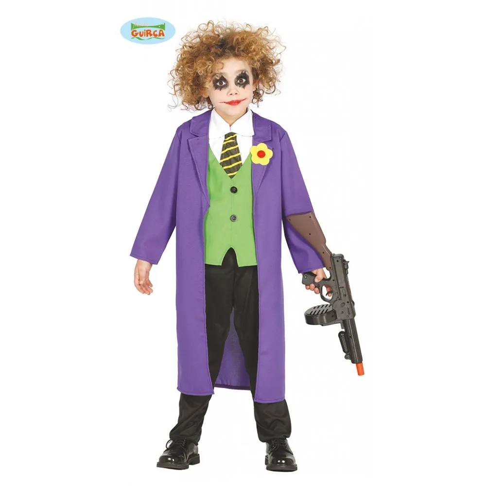Costume Joker Batman Marvel Bambino 5/6 Anni Travestimento Carnevale Halloween Fun