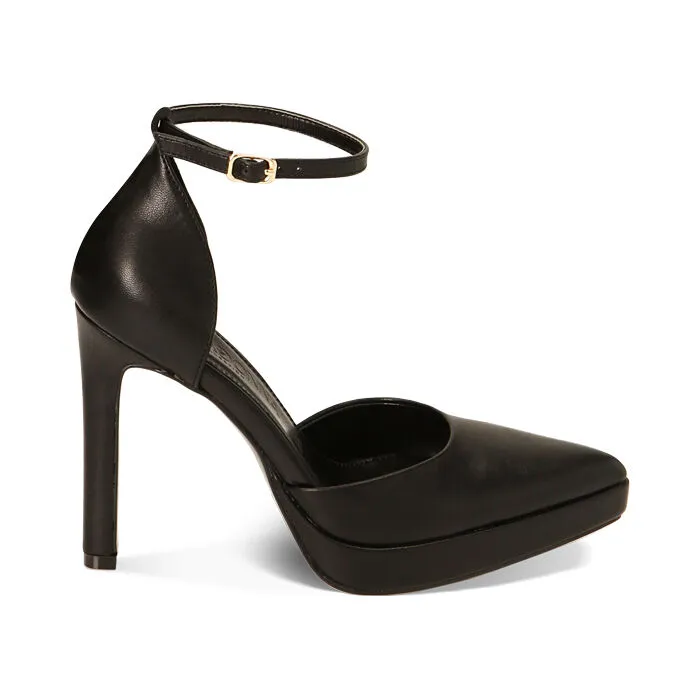 Décolleté cinturno platform nere, tacco 11,3 cm