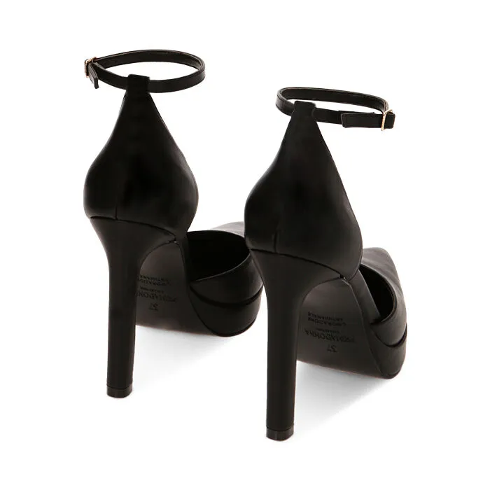 Décolleté cinturno platform nere, tacco 11,3 cm