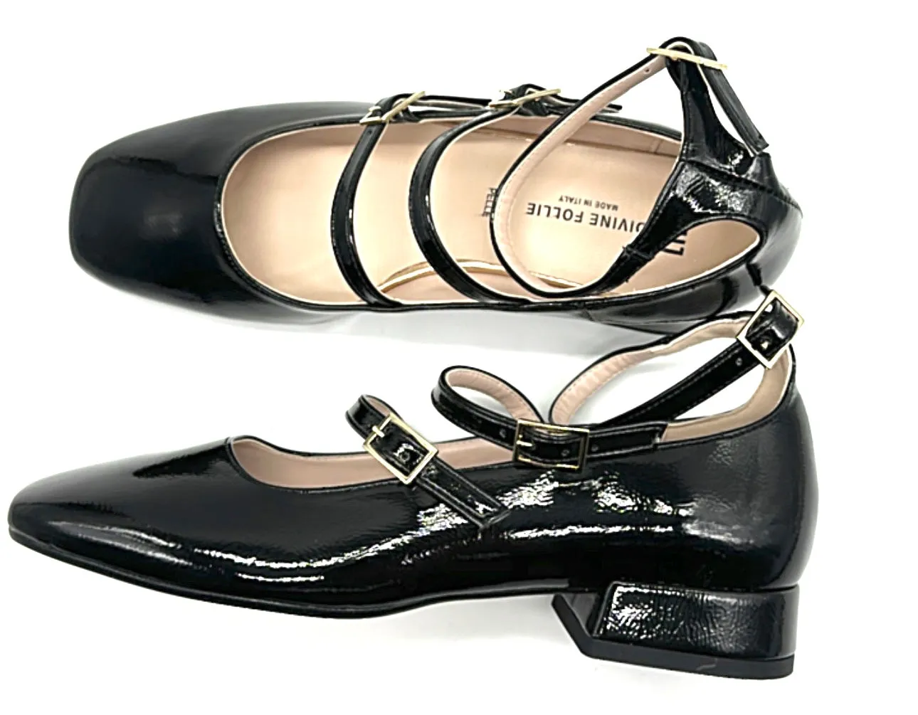 Divine follie - Ballerine con tacco in pelle nera