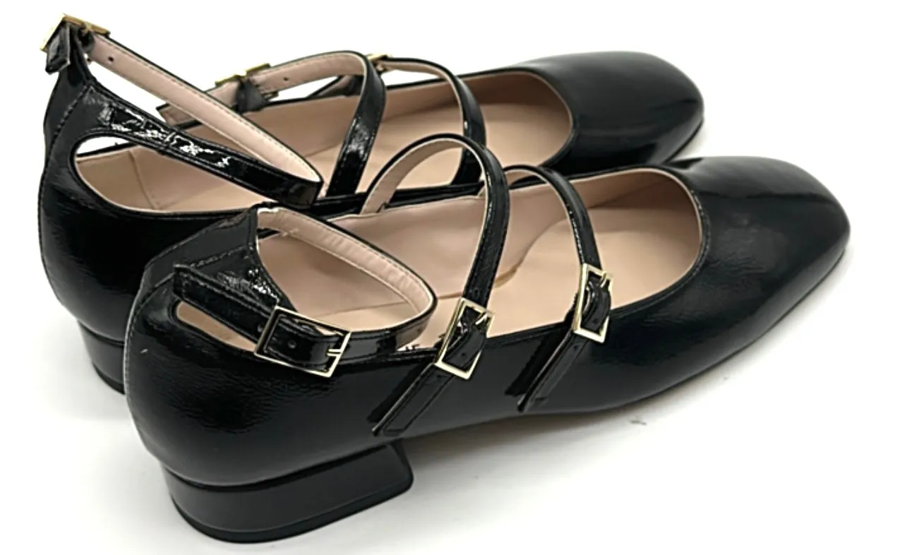 Divine follie - Ballerine con tacco in pelle nera