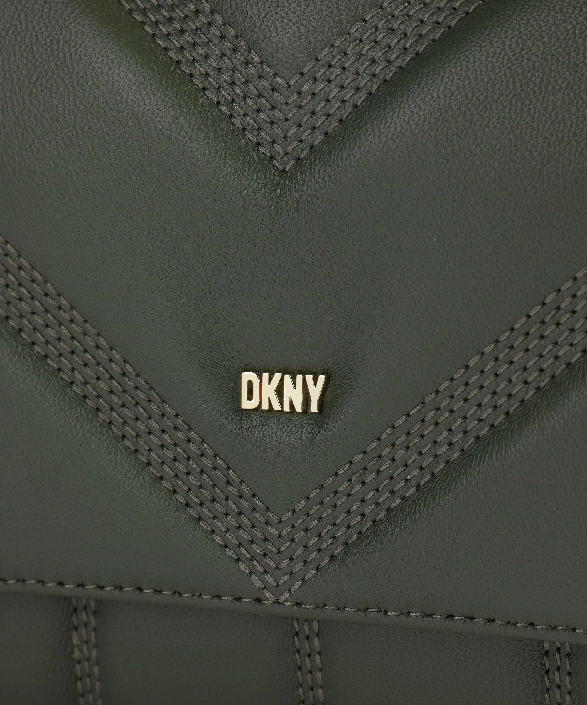  DKNY Becca Borsa a spalla cuoio di agnello verde  