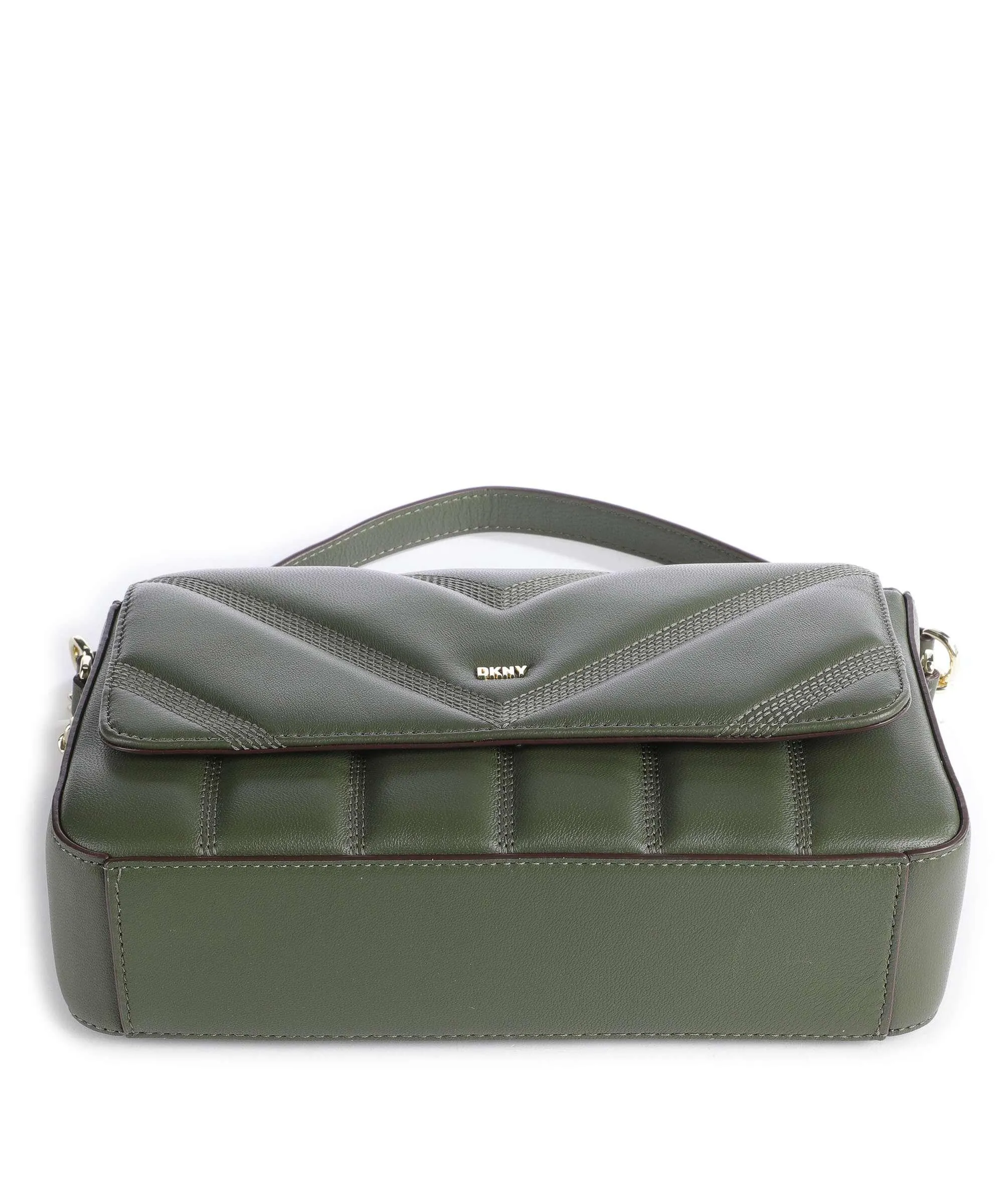  DKNY Becca Borsa a spalla cuoio di agnello verde  