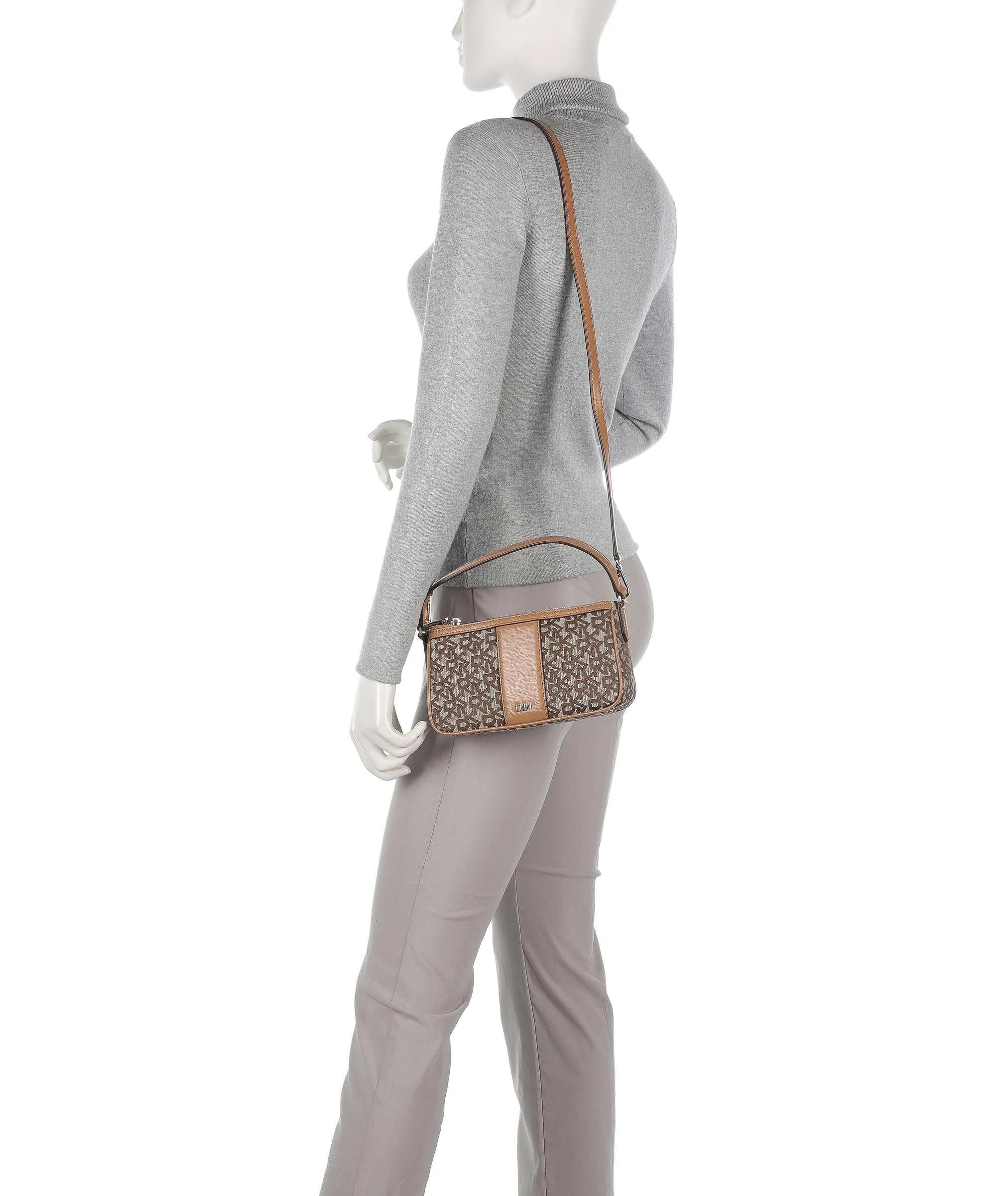  DKNY Bryant Borsa a spalla poliestere marrone  