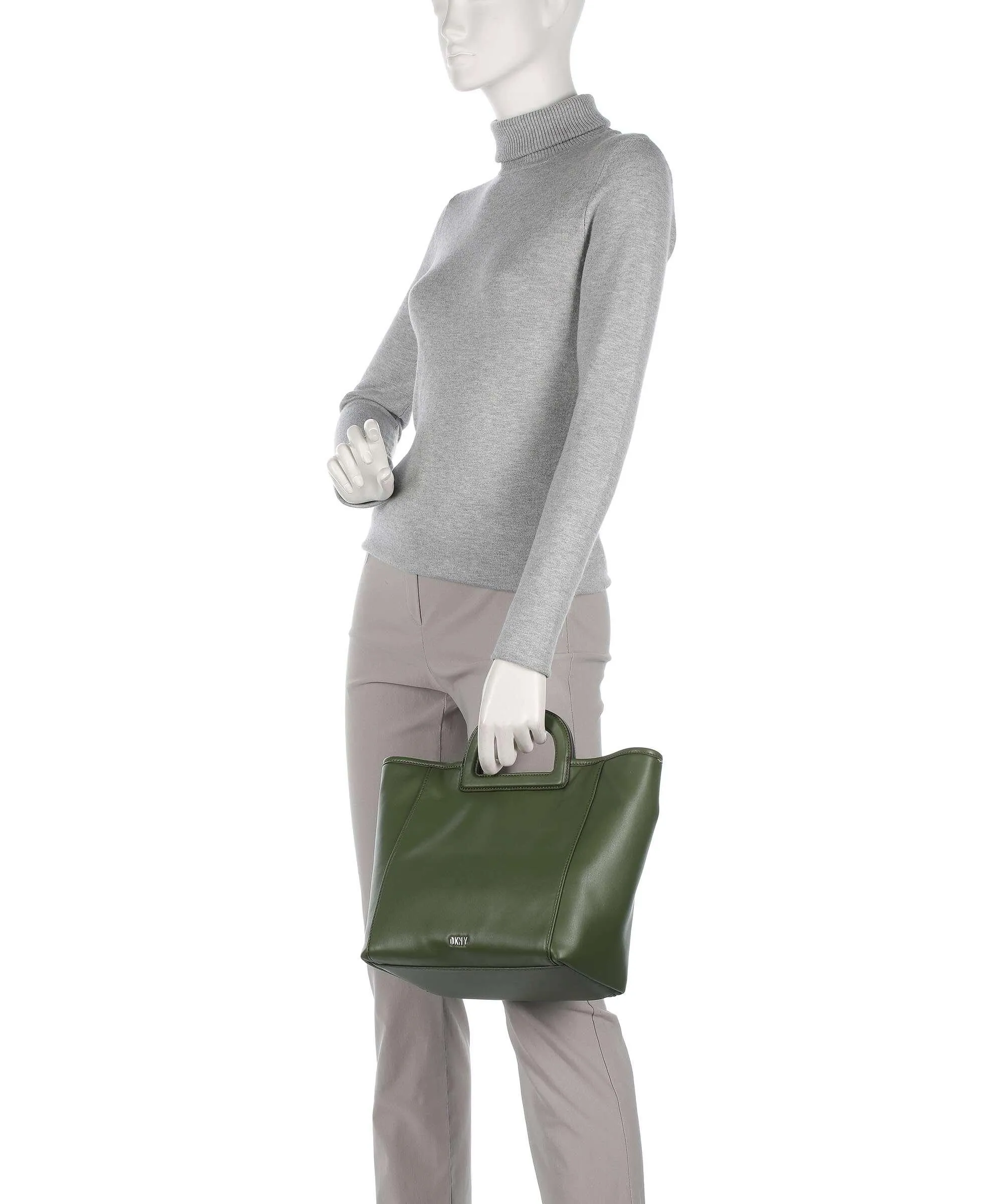  DKNY Drew Borsa a mano pelle sintetica verde scuro  