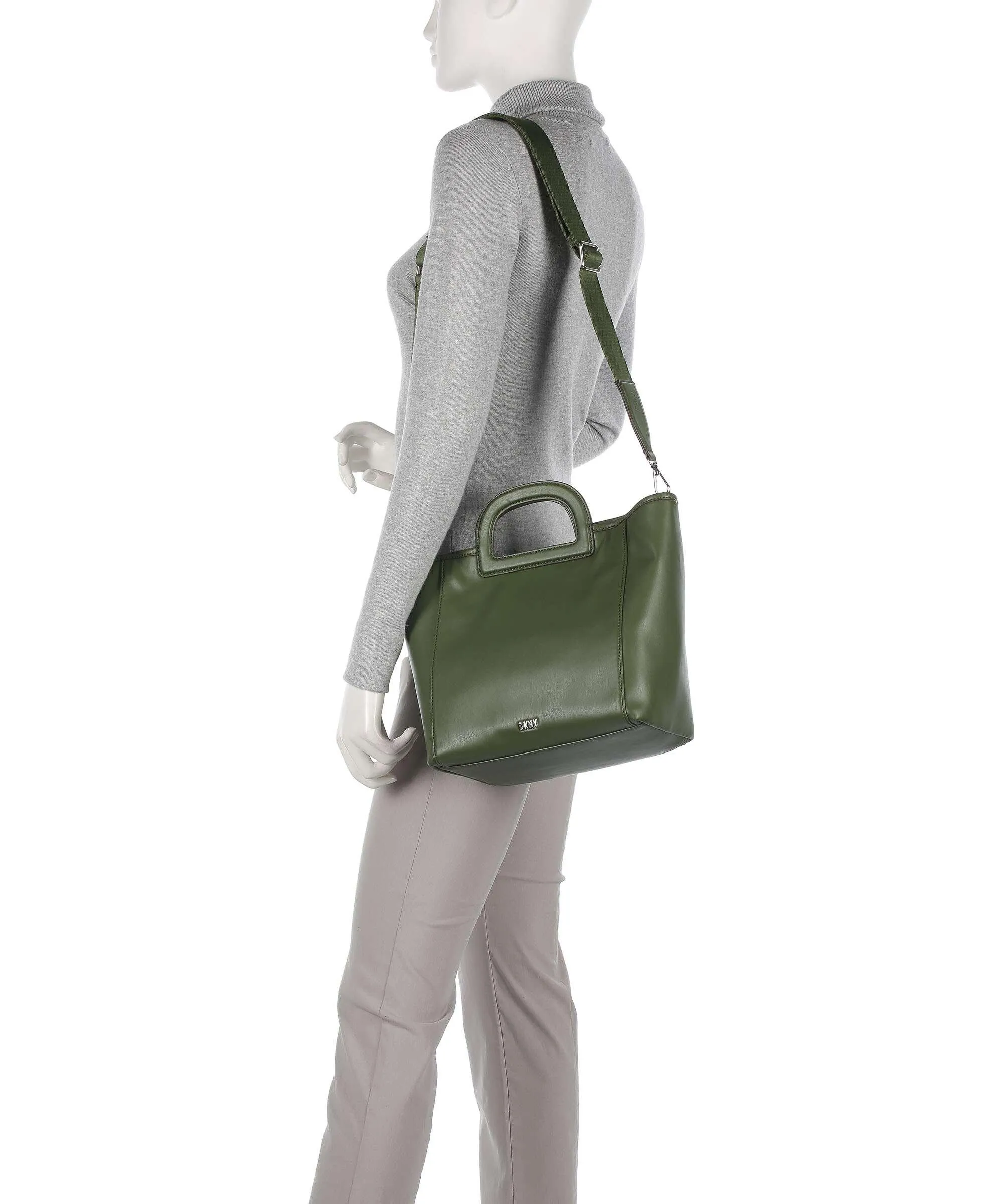  DKNY Drew Borsa a mano pelle sintetica verde scuro  
