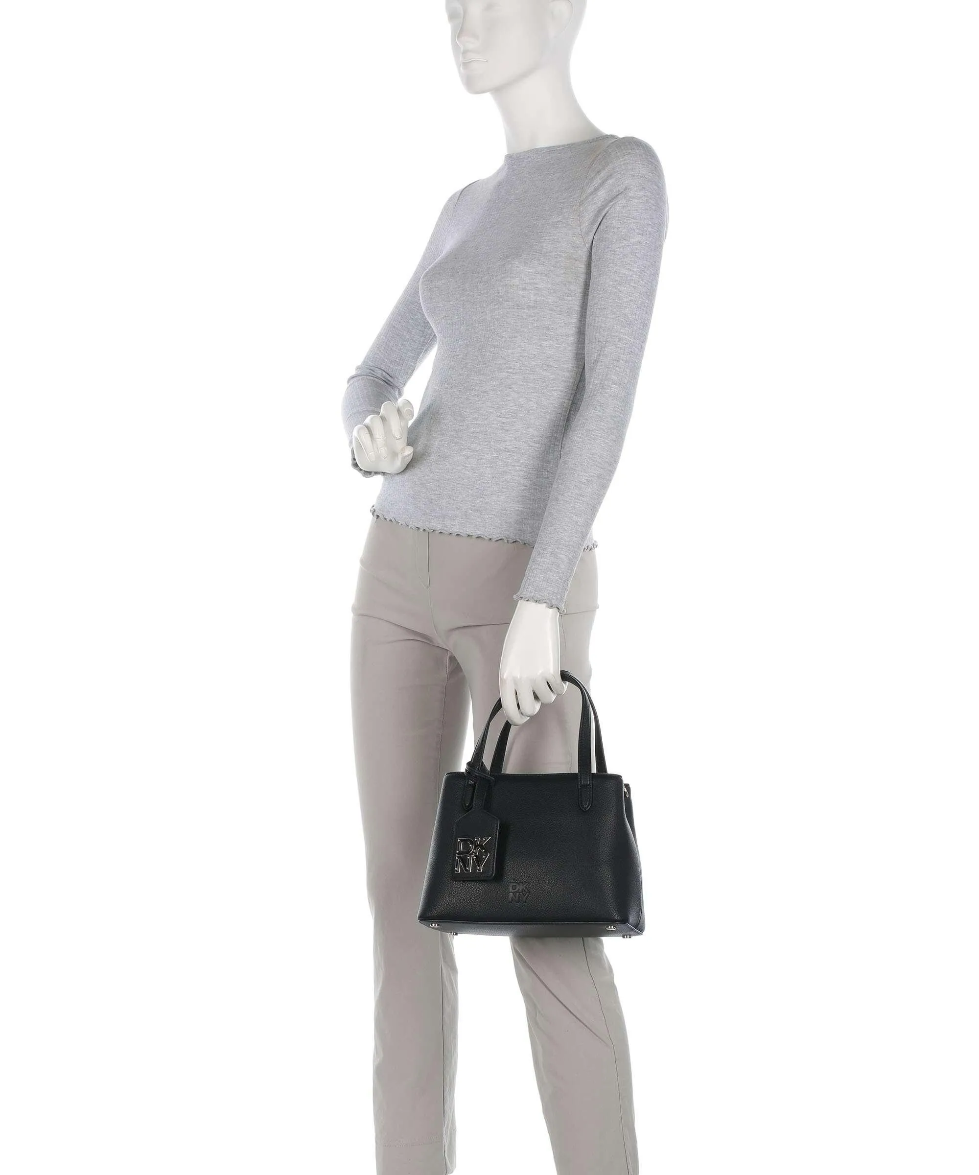  DKNY Yorkville Borsa a mano pelle di vacchetta grana nero  