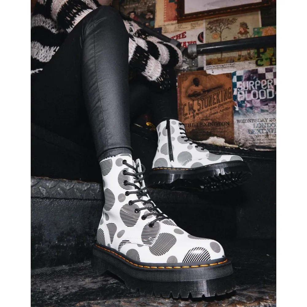 DR MARTENS - STIVALI PLATFORM DI PELLE JADON POLKA DOT SMOOTH - 26882101