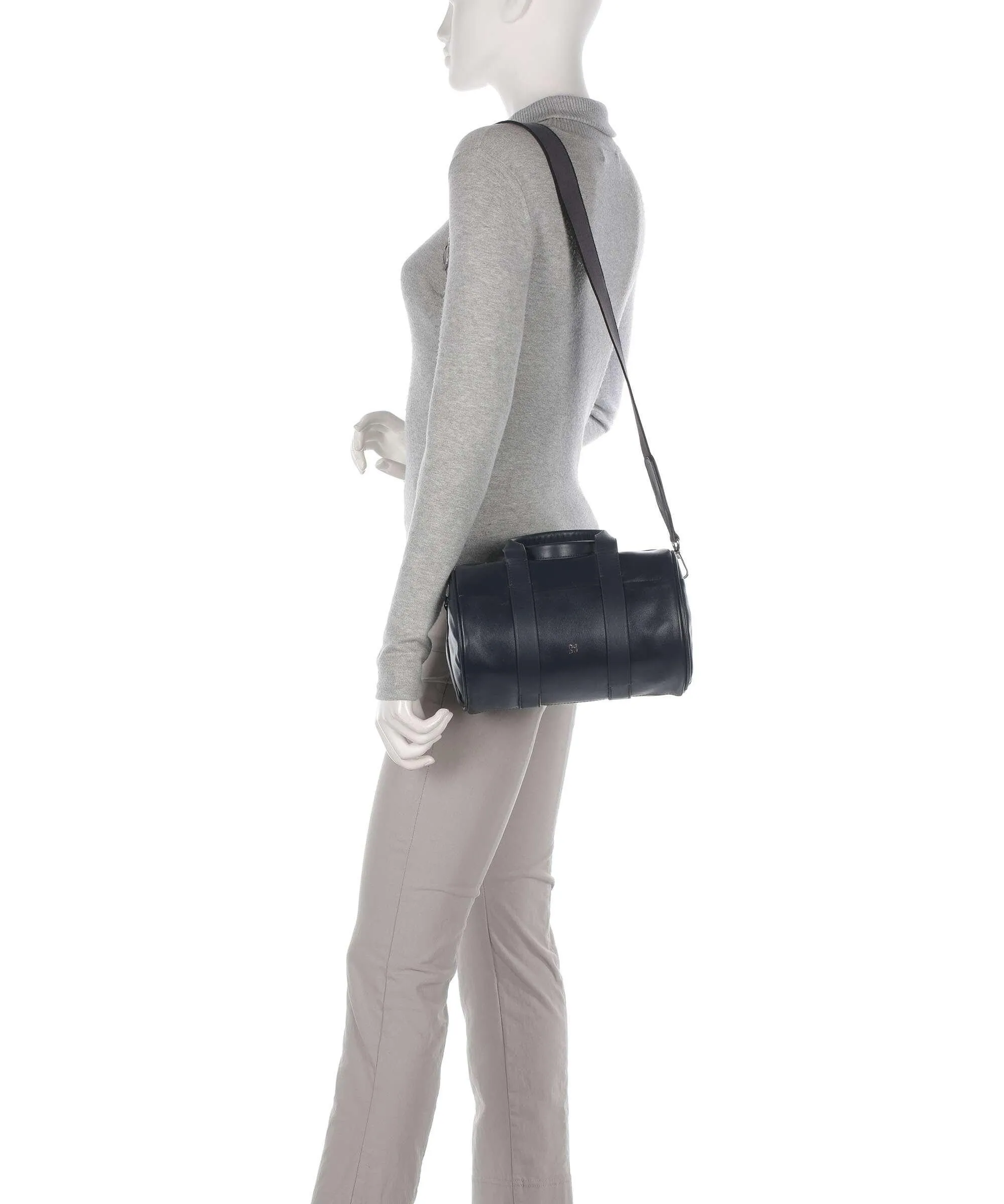  DuDu Bags Megan Borsa a mano pelle di vitello finemente grana navy  