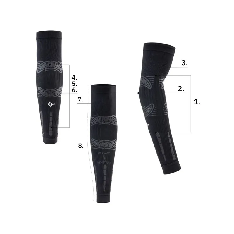 FLOKY NO-STRAIN MANICOTTI PADEL TENNIS CON BIOMECCANICA APPLICATA - NERO