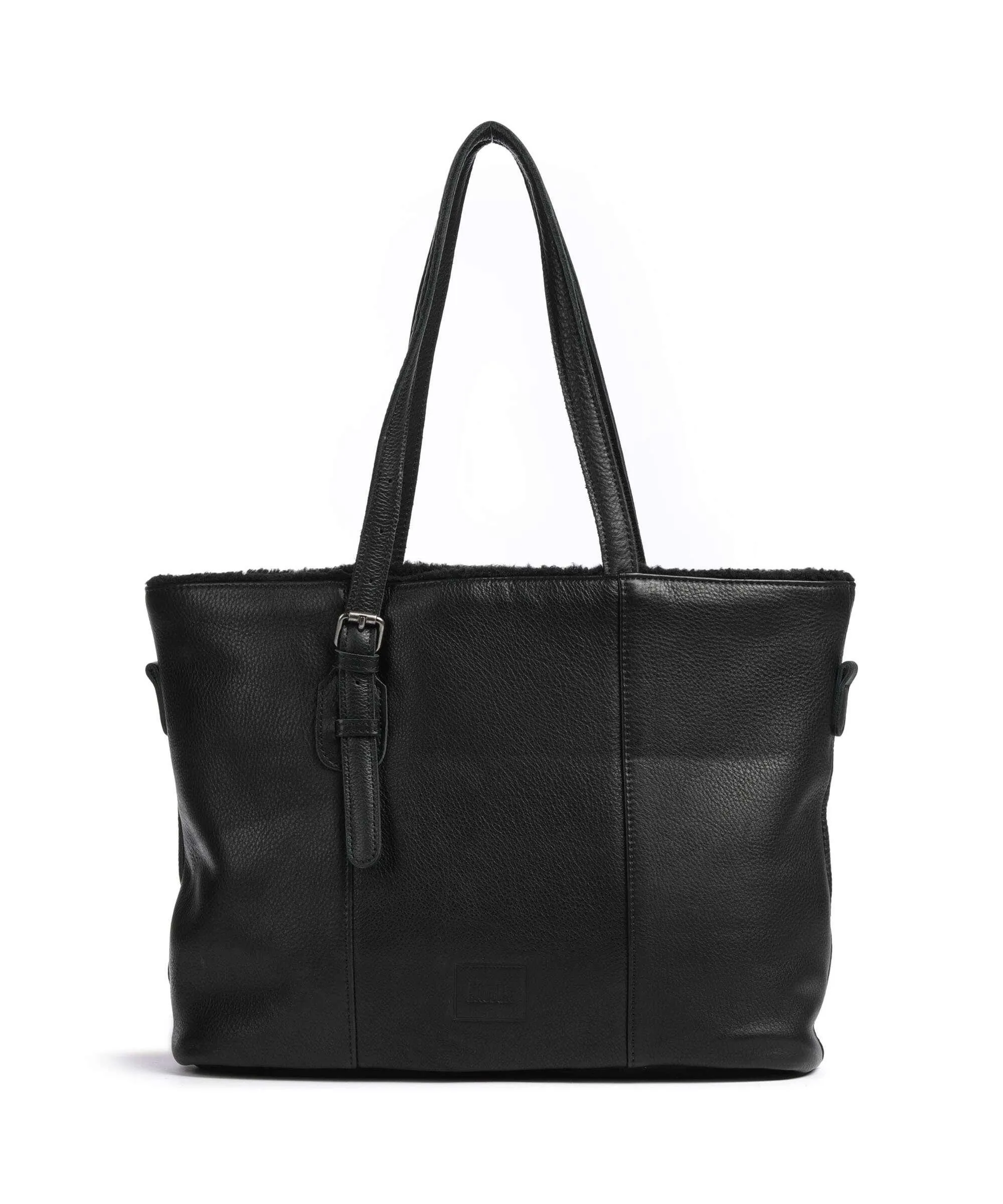  FredsBruder Inside Out Borsa shopper pelle granulata nero  