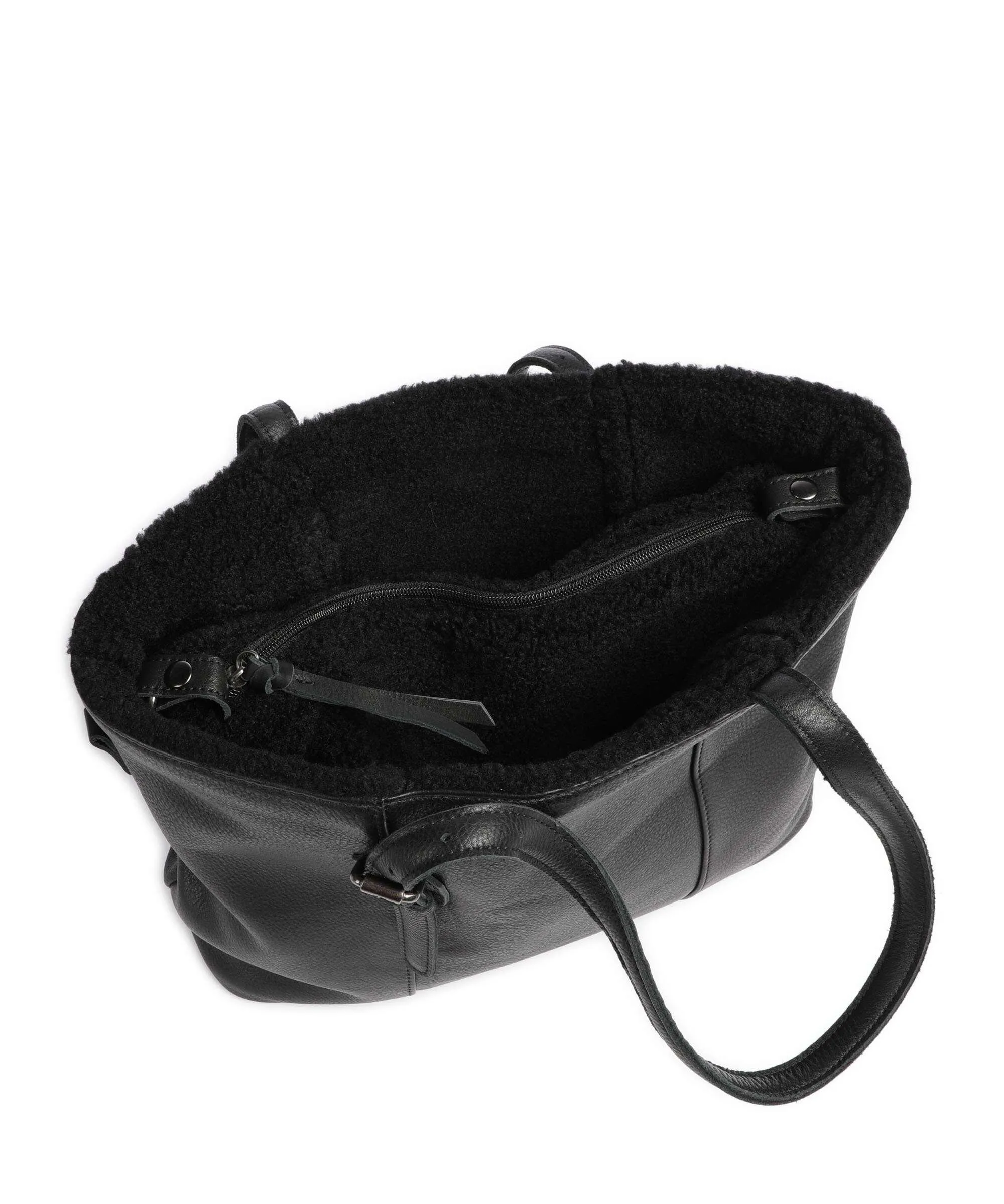  FredsBruder Inside Out Borsa shopper pelle granulata nero  
