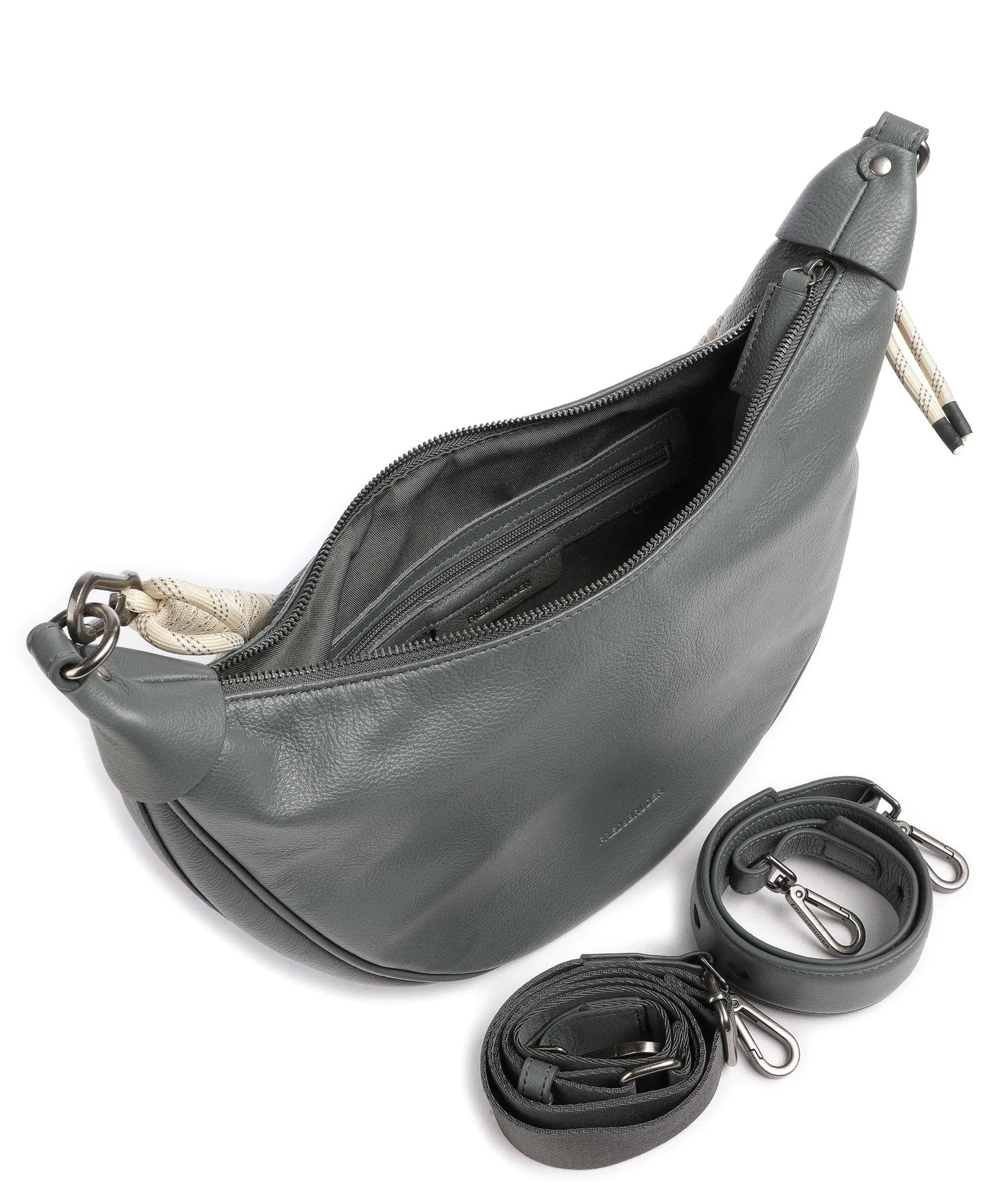  FredsBruder Nea Borsa hobo pelle granulata blu-grigio  