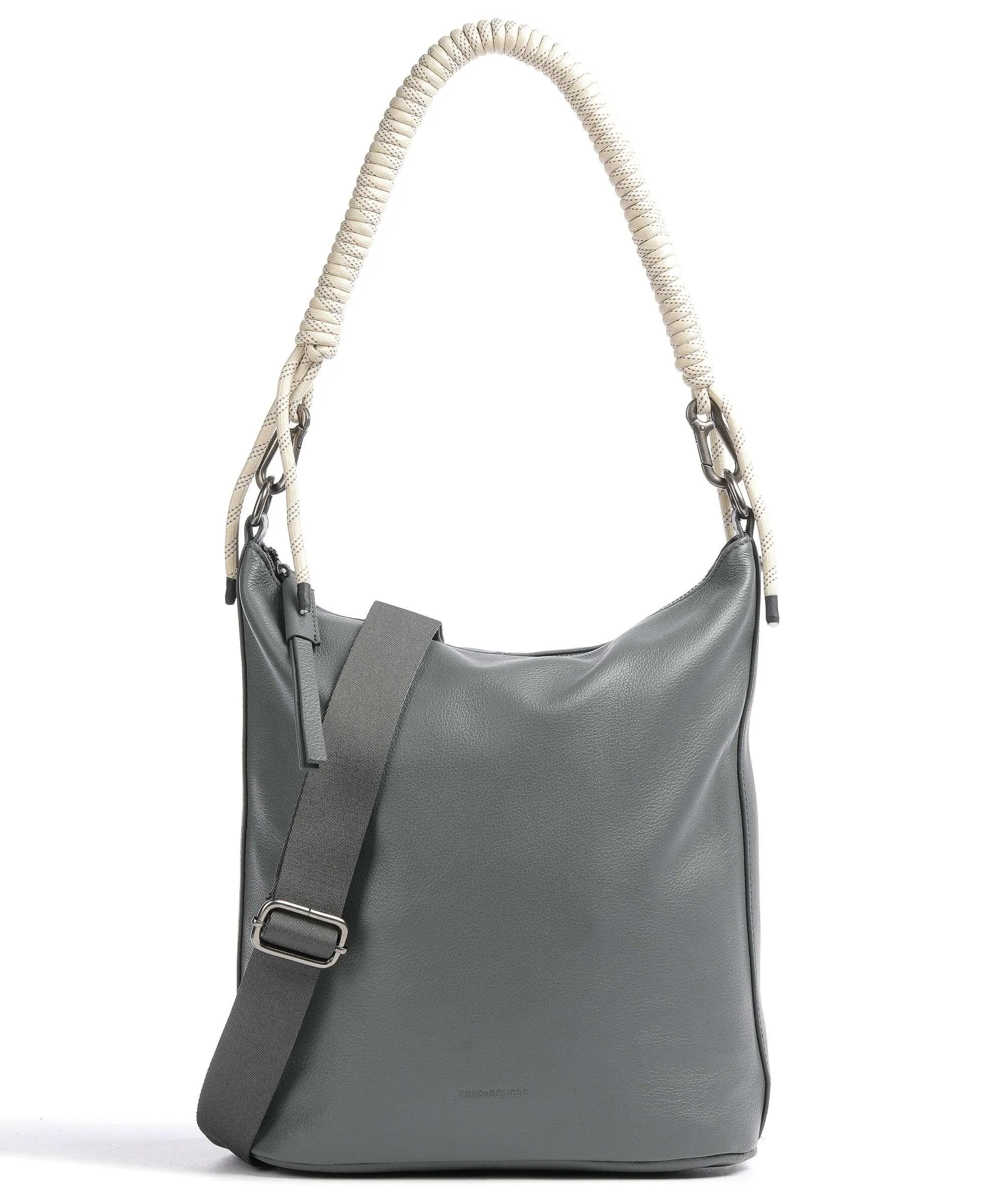 FredsBruder Nea Borsa hobo pelle granulata grigio scuro  