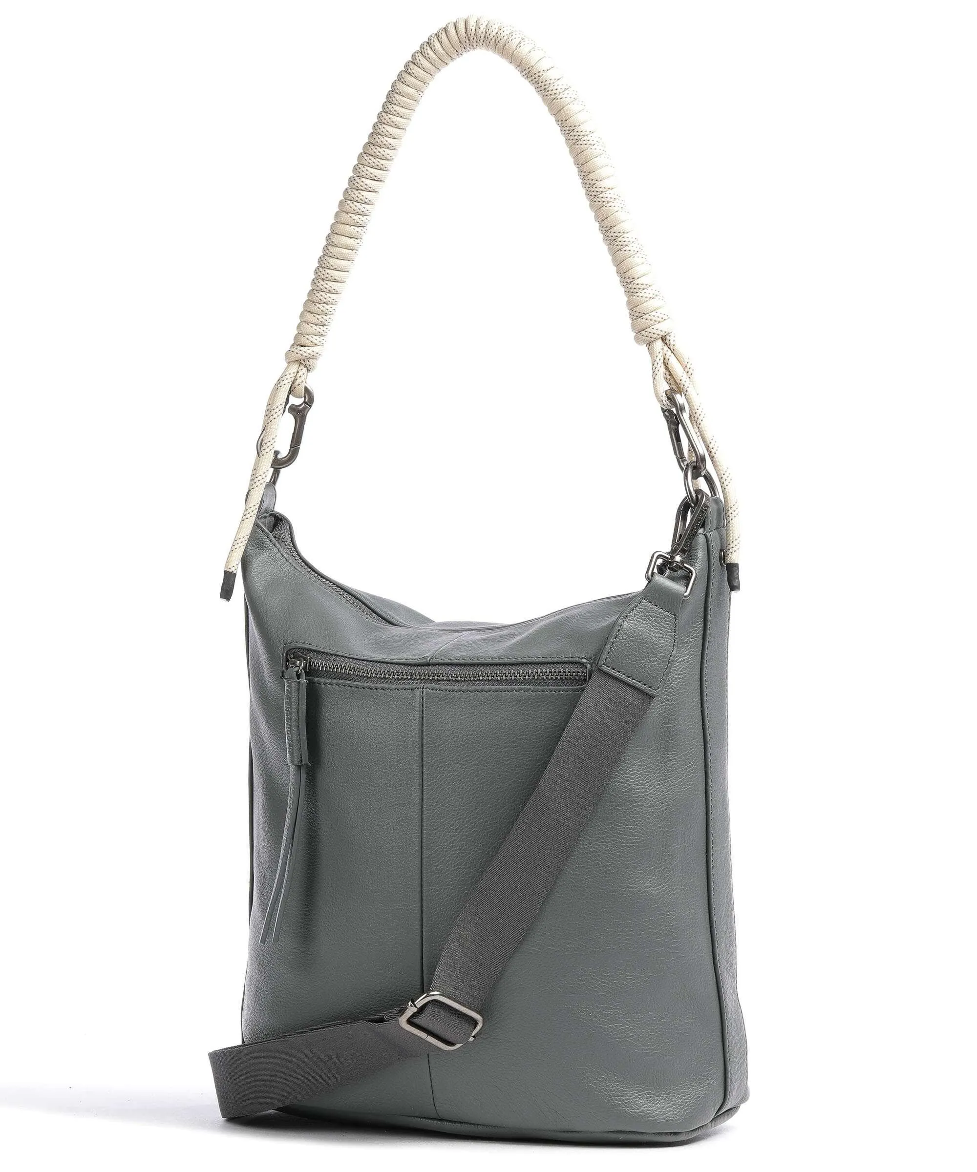  FredsBruder Nea Borsa hobo pelle granulata grigio scuro  