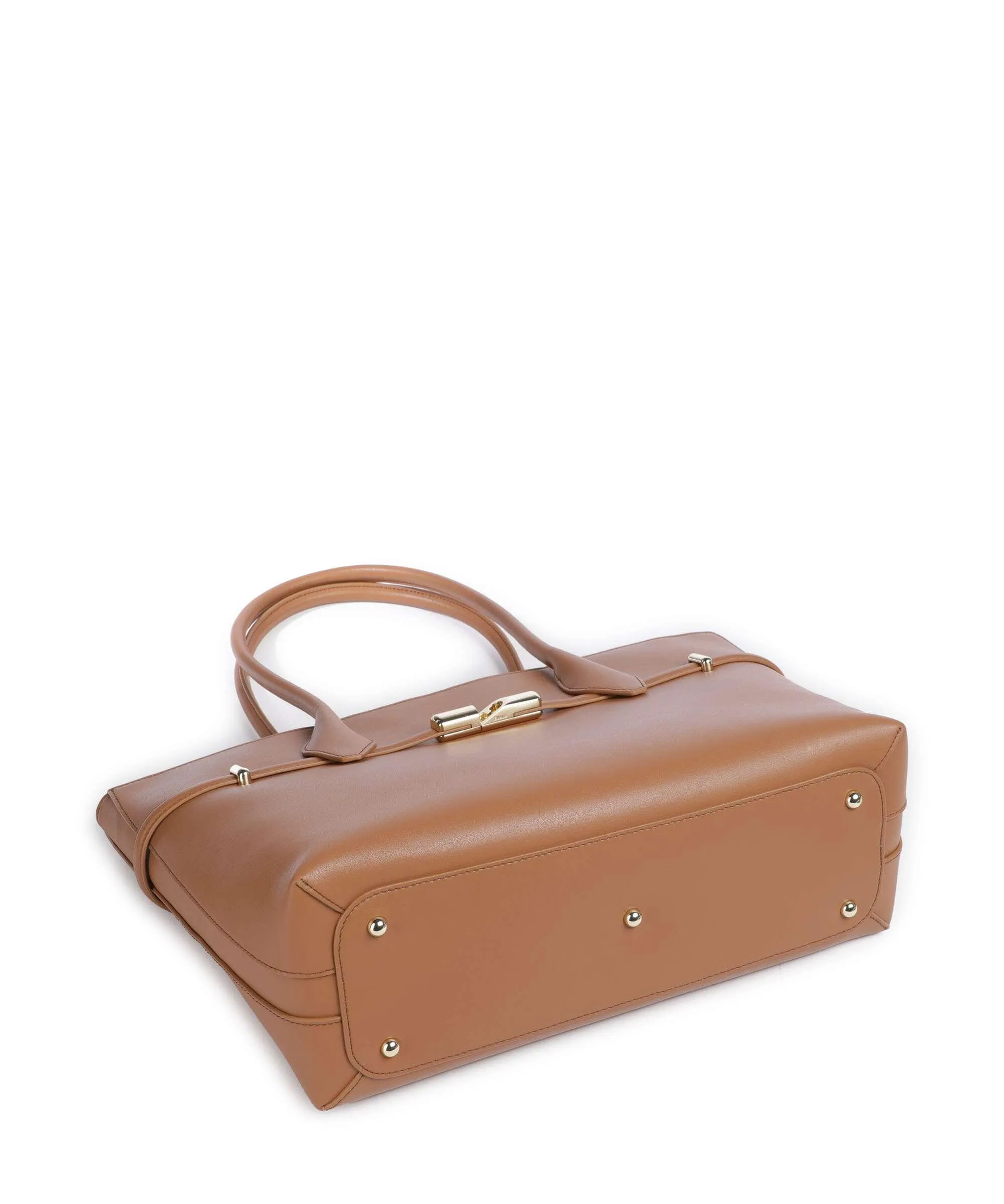  Furla Goccia L Borsa shopper pelle a grana fine marrone chiaro  