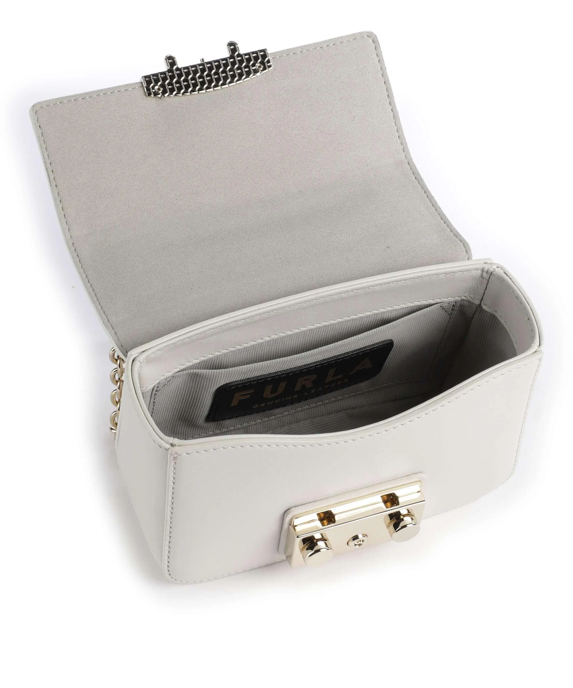  Furla Metropolis Mini Borsa a spalla pelle a grana fine avorio  