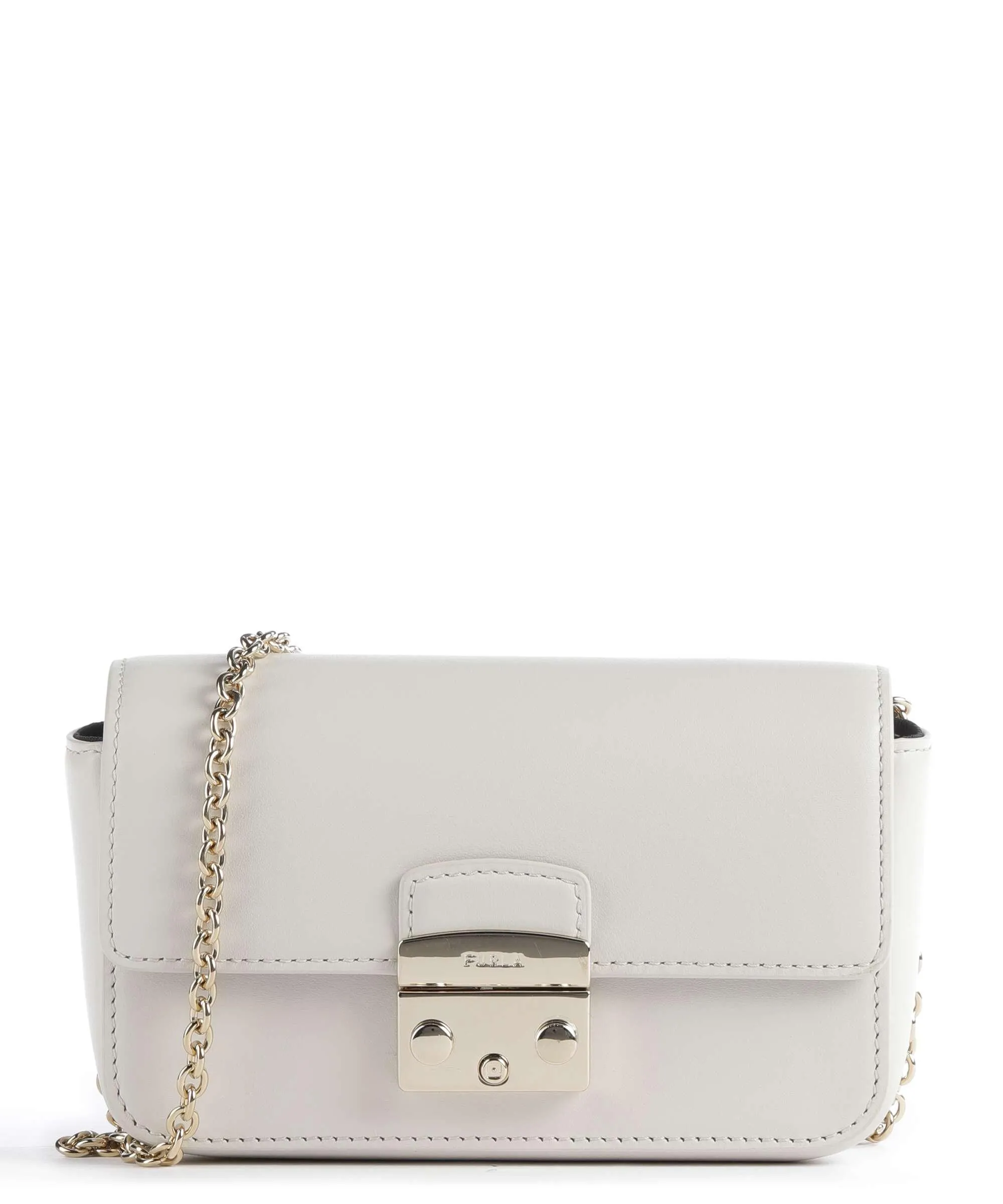  Furla Metropolis Mini Borsa a tracolla pelle granulata avorio  