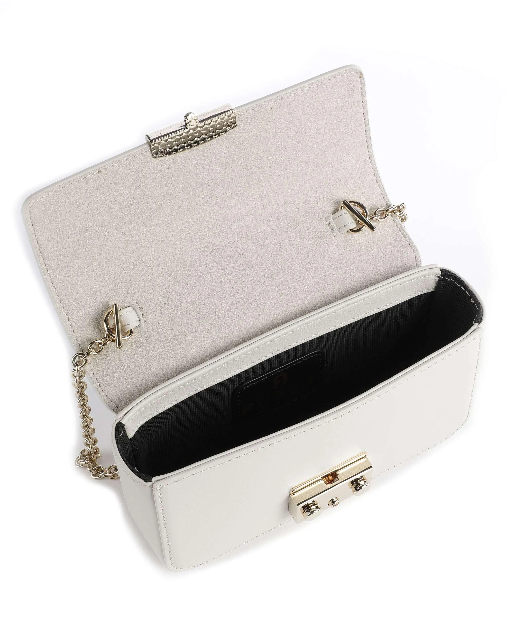  Furla Metropolis Mini Borsa a tracolla pelle granulata avorio  
