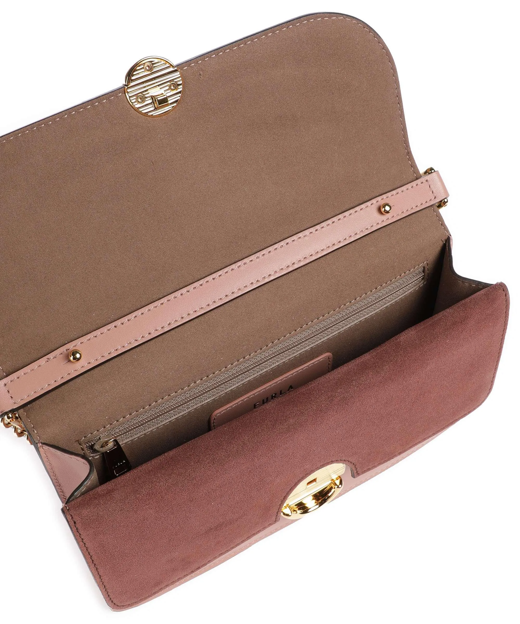  Furla Sfera S Borsa a spalla pelle a grana fine, pelle ruvida marrone chiaro  