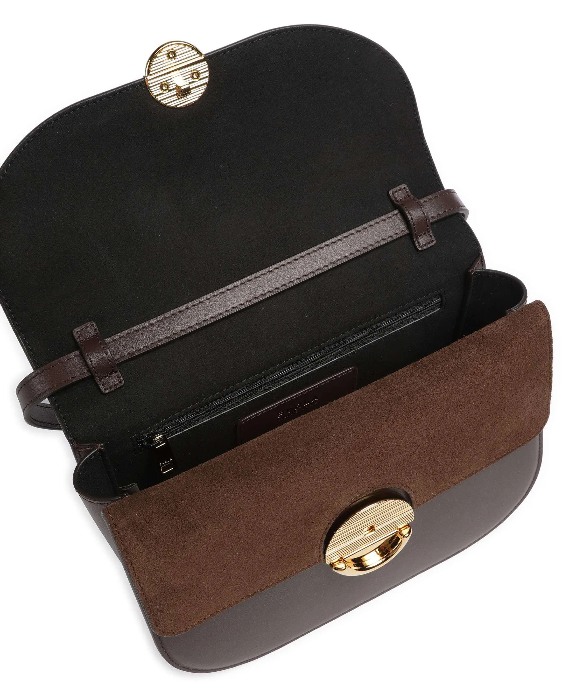  Furla Sfera S Borsa a tracolla pelle di vitello finemente grana marrone scuro  