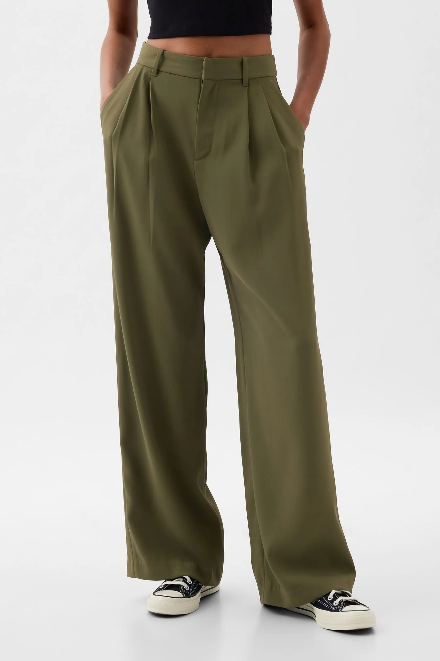 Gap - A pieghe Pantaloni a vita alta