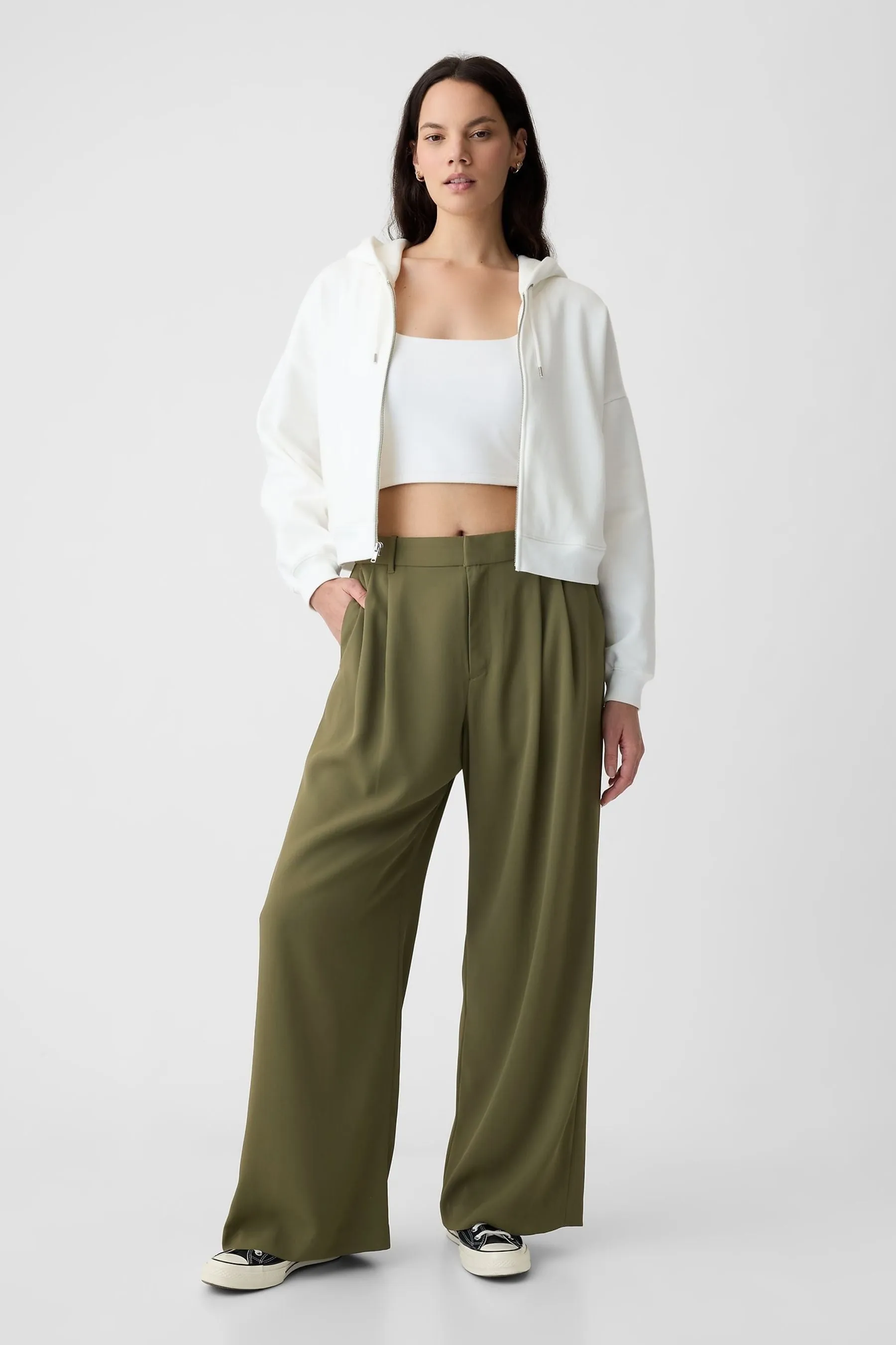 Gap - A pieghe Pantaloni a vita alta