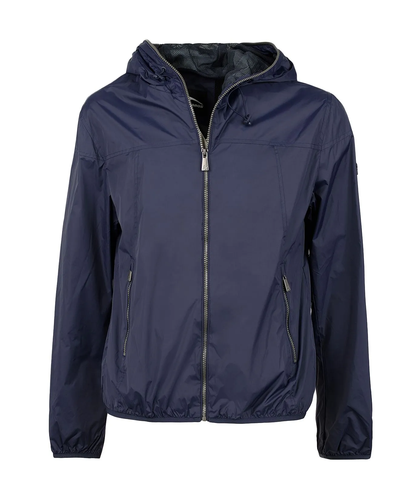 Giacca antivento blu con zip