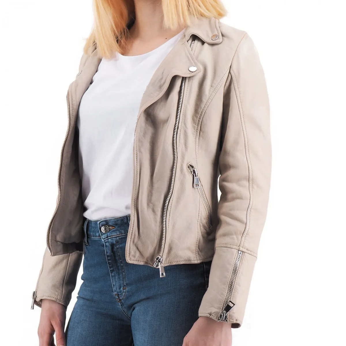 Giacca Di Pelle, Beige