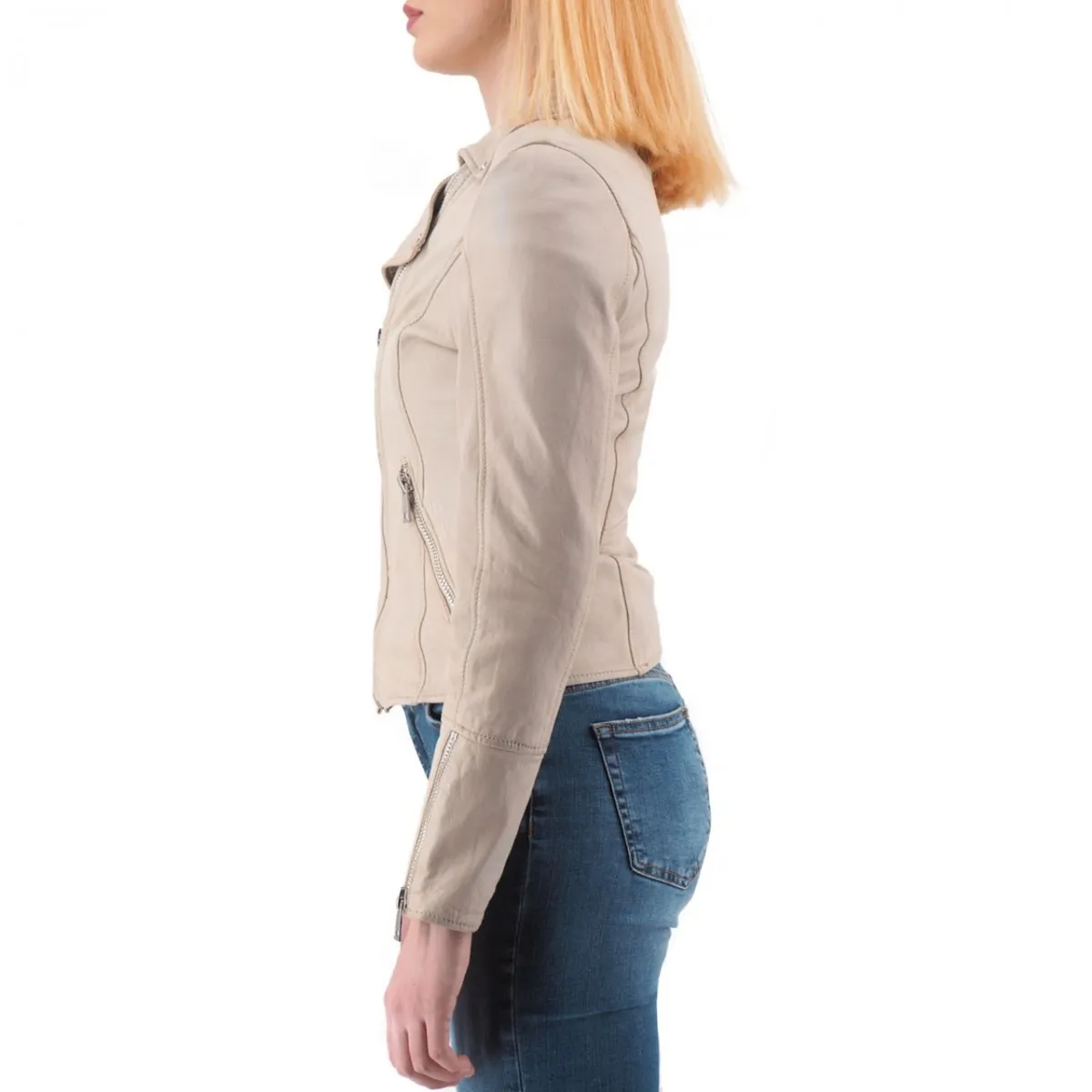 Giacca Di Pelle, Beige