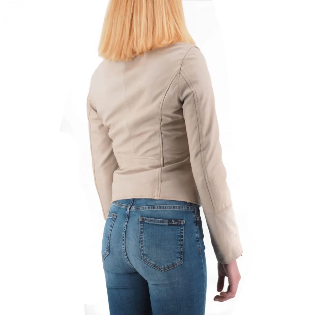 Giacca Di Pelle, Beige