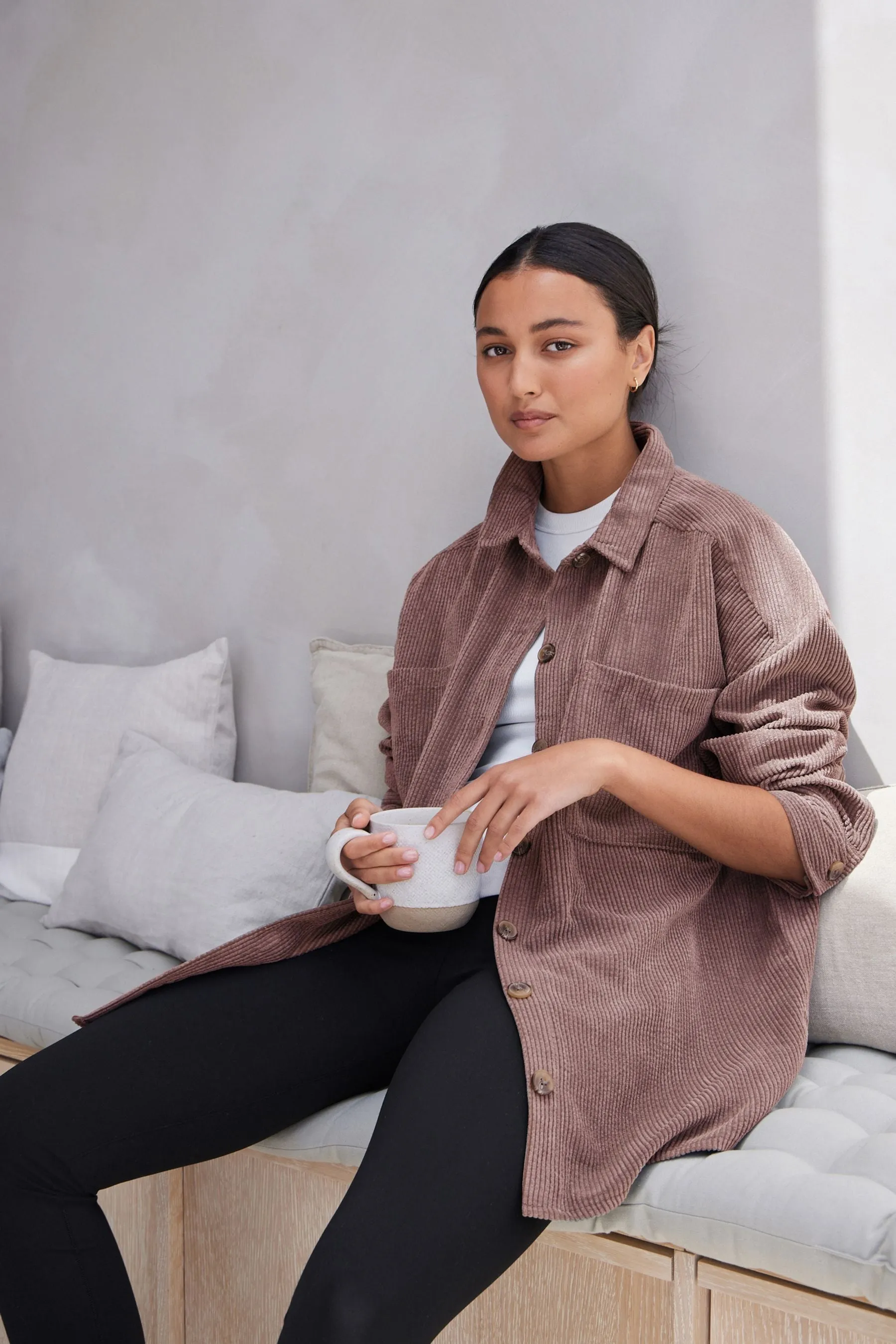 Giacca stile camicia leggera in velluto a coste