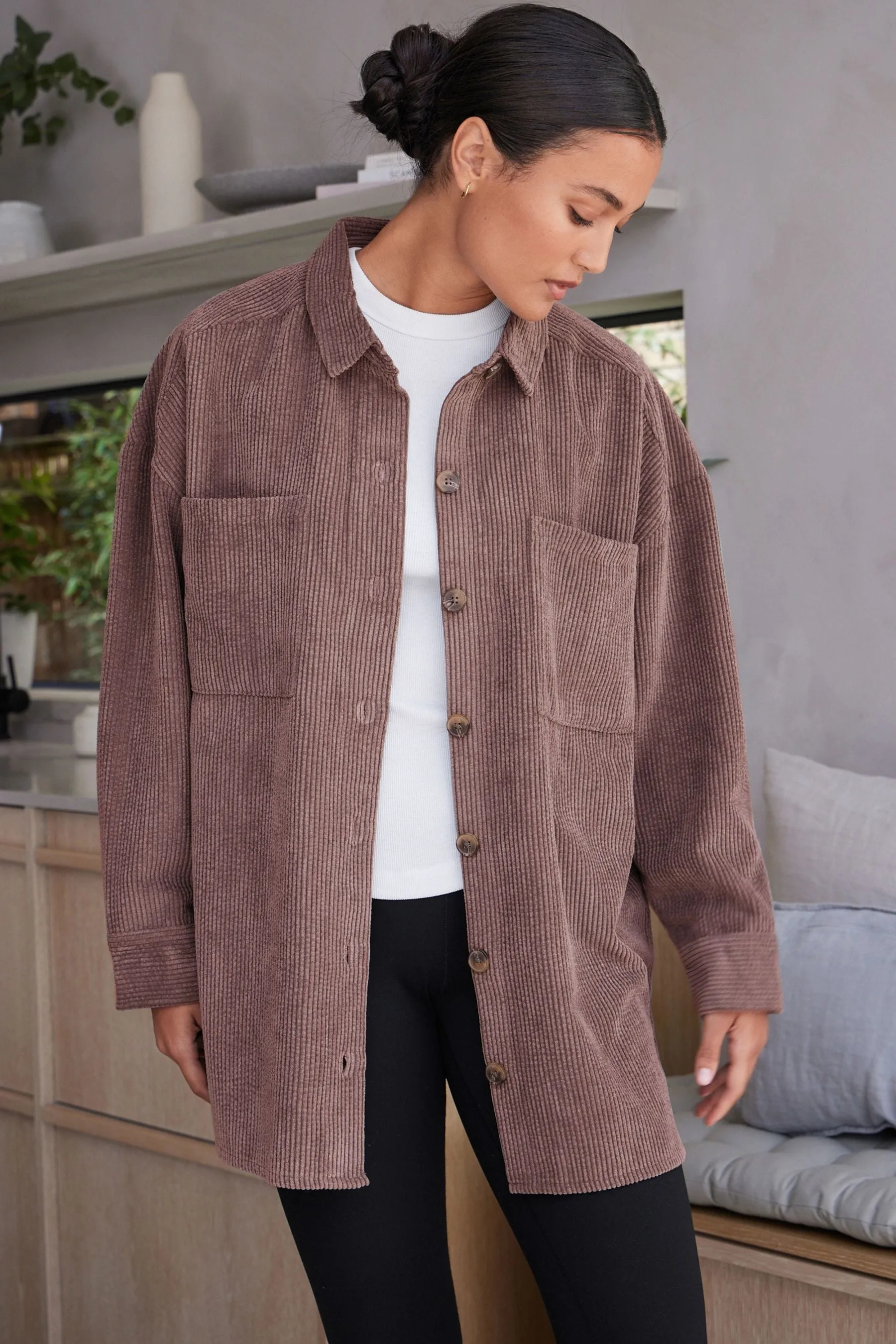 Giacca stile camicia leggera in velluto a coste