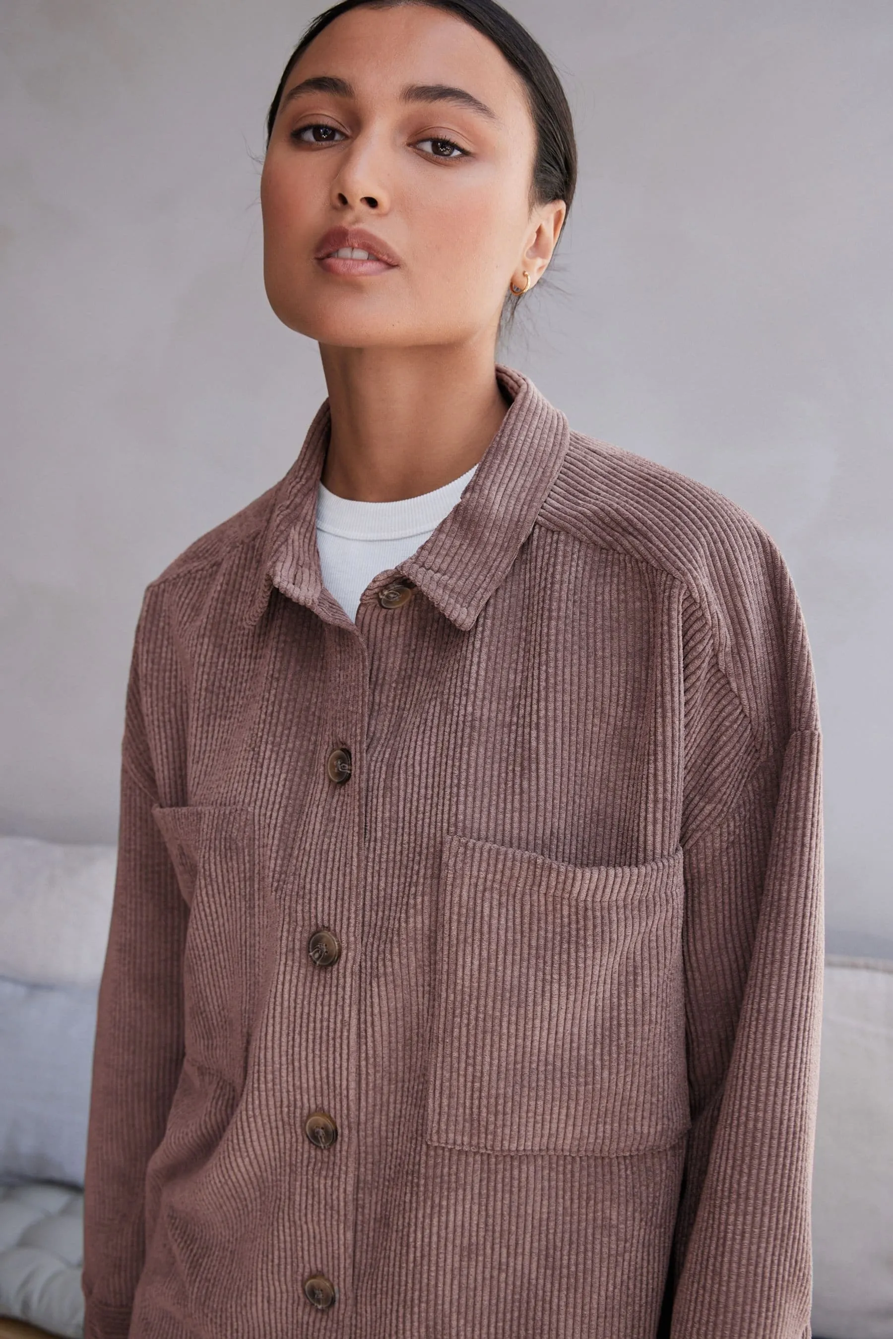 Giacca stile camicia leggera in velluto a coste