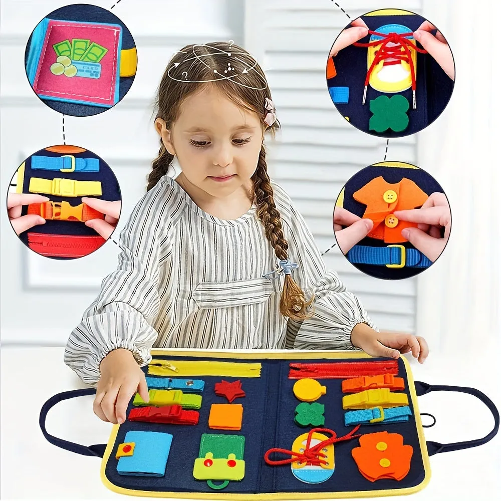 Giocattolo educativo da tavolo in feltro per neonati e bambini piccoli - Stimola l'apprendimento precoce e le capacità di vestir