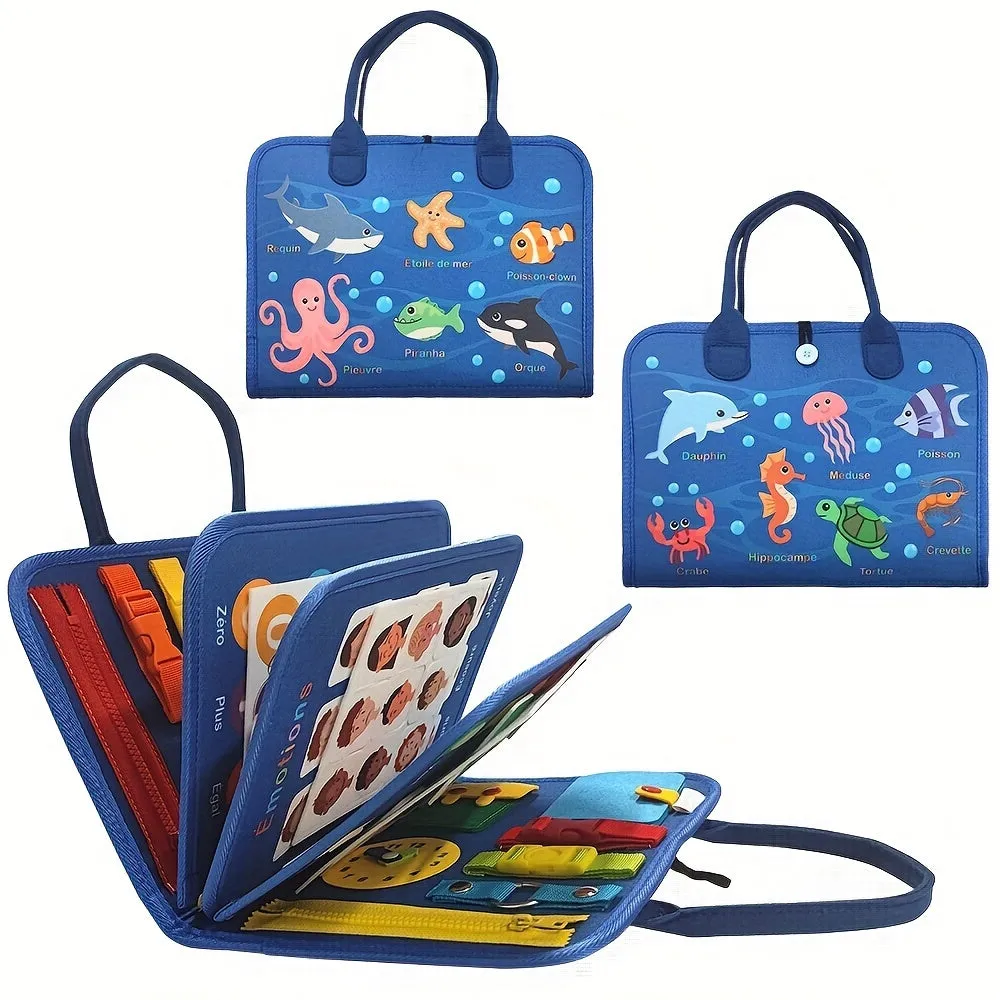 Giocattolo educativo da tavolo in feltro per neonati e bambini piccoli - Stimola l'apprendimento precoce e le capacità di vestir