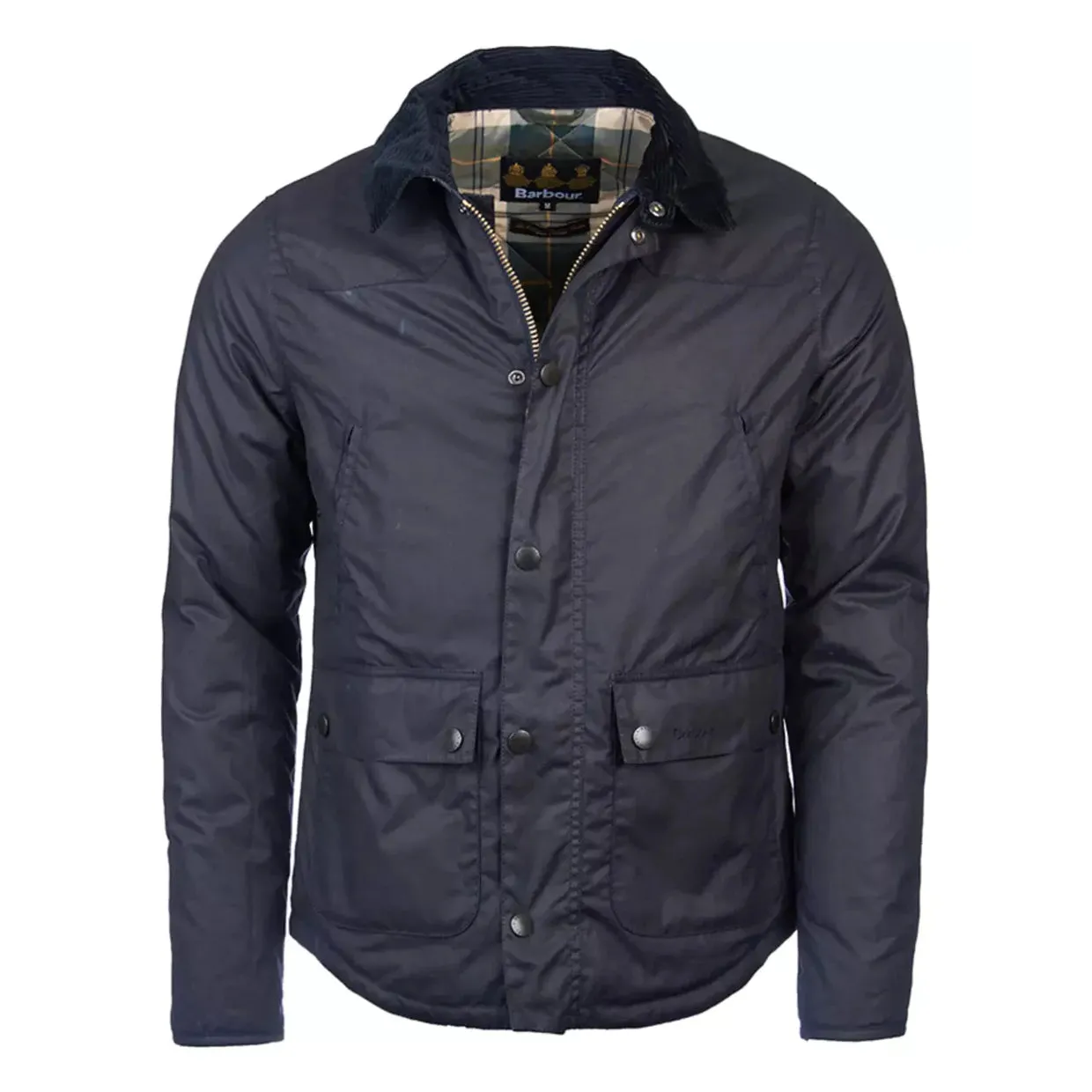 Giubbino Uomo Barbour Reelin Waxed Cotton Blu Navy