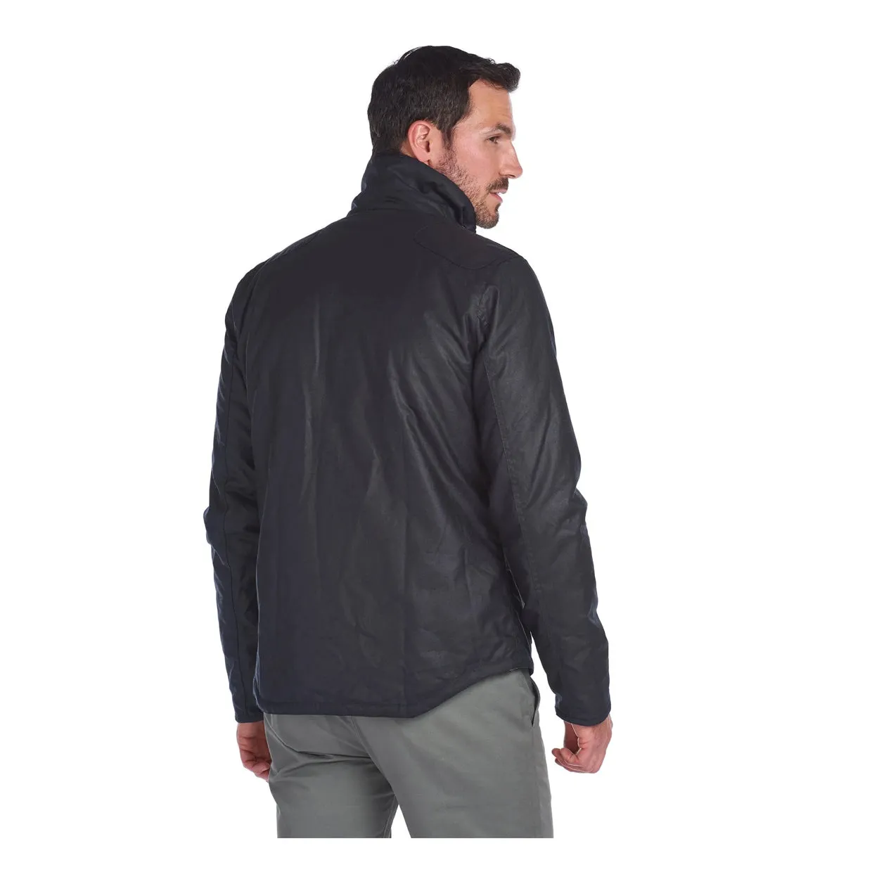 Giubbino Uomo Barbour Reelin Waxed Cotton Blu Navy