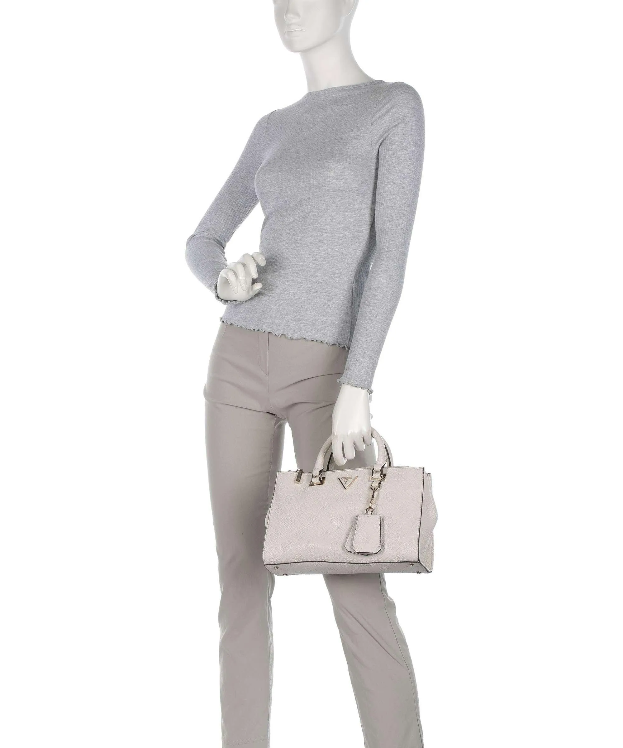  Guess Cresidia Borsa a mano pelle sintetica avorio  