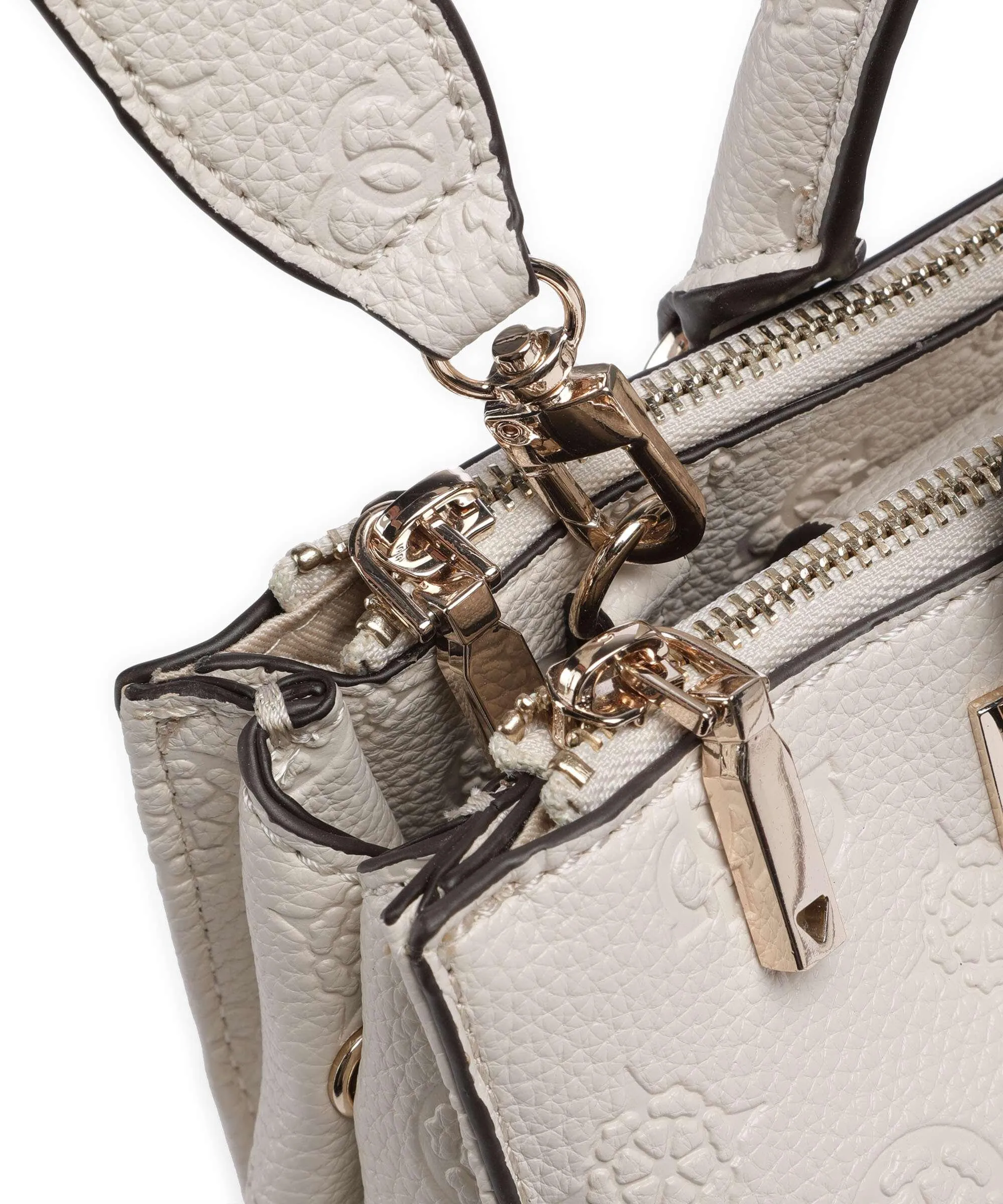  Guess Cresidia Borsa a mano pelle sintetica avorio  