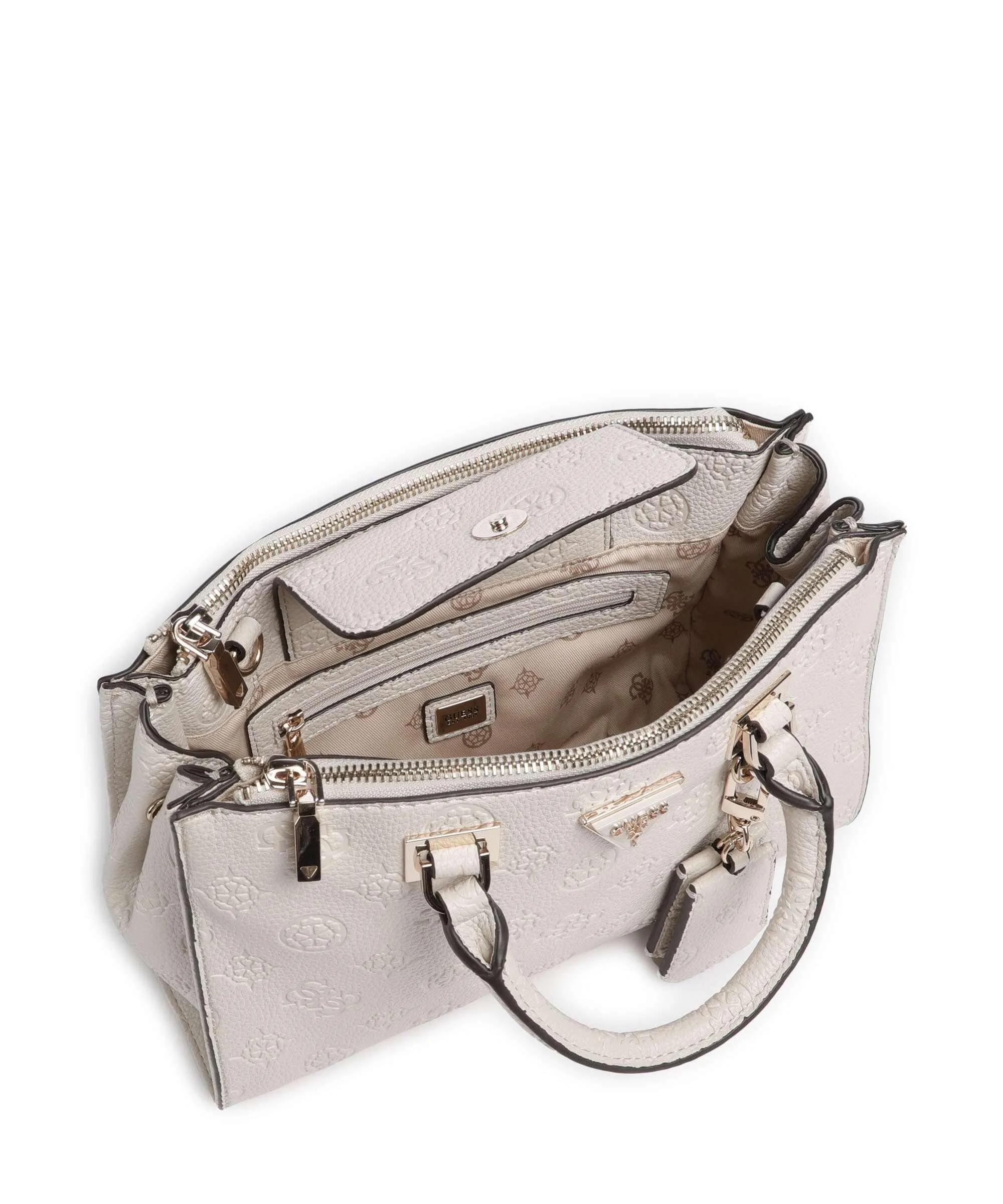  Guess Cresidia Borsa a mano pelle sintetica avorio  