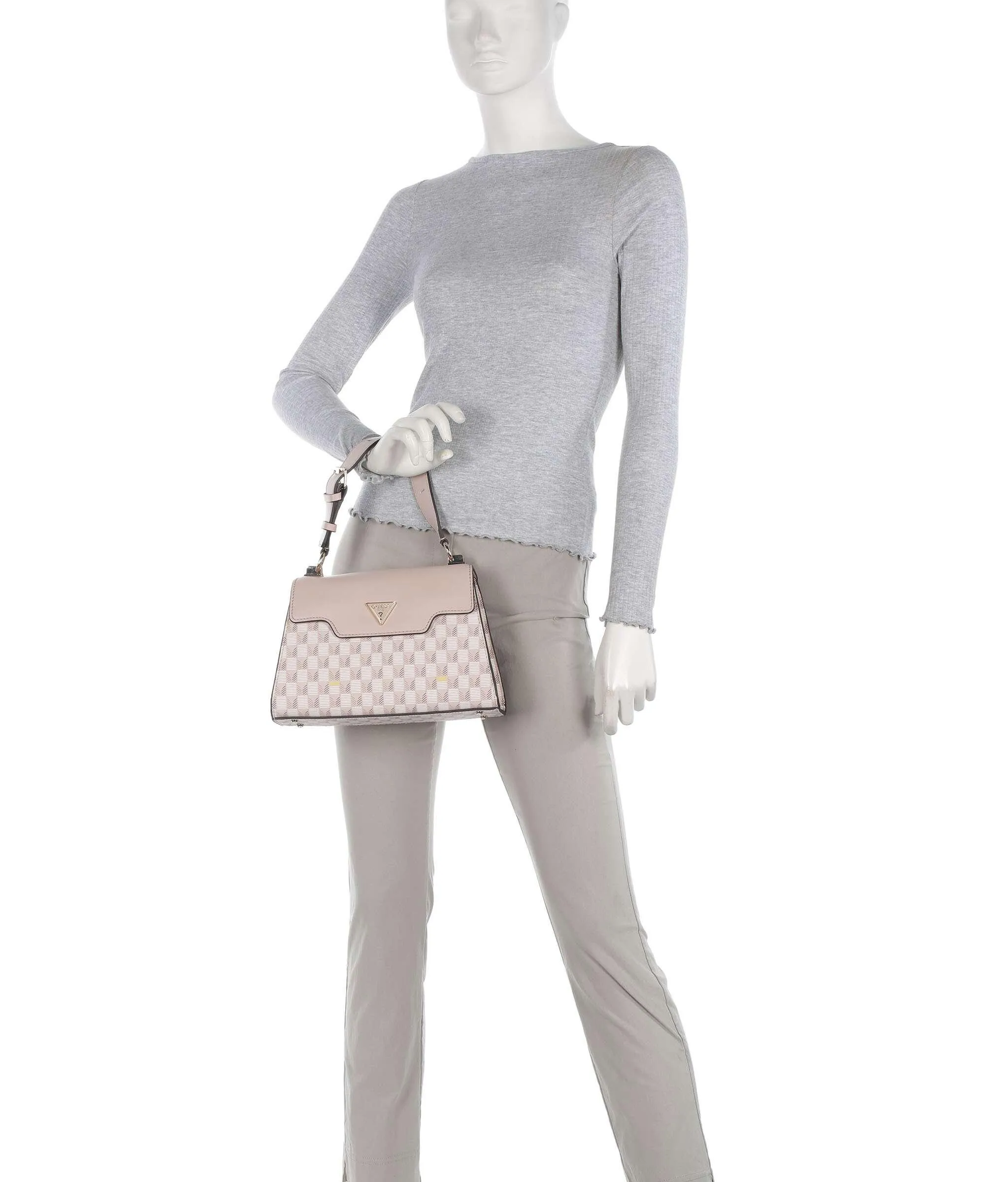  Guess G Wave Borsa a mano pelle sintetica rosa antico  
