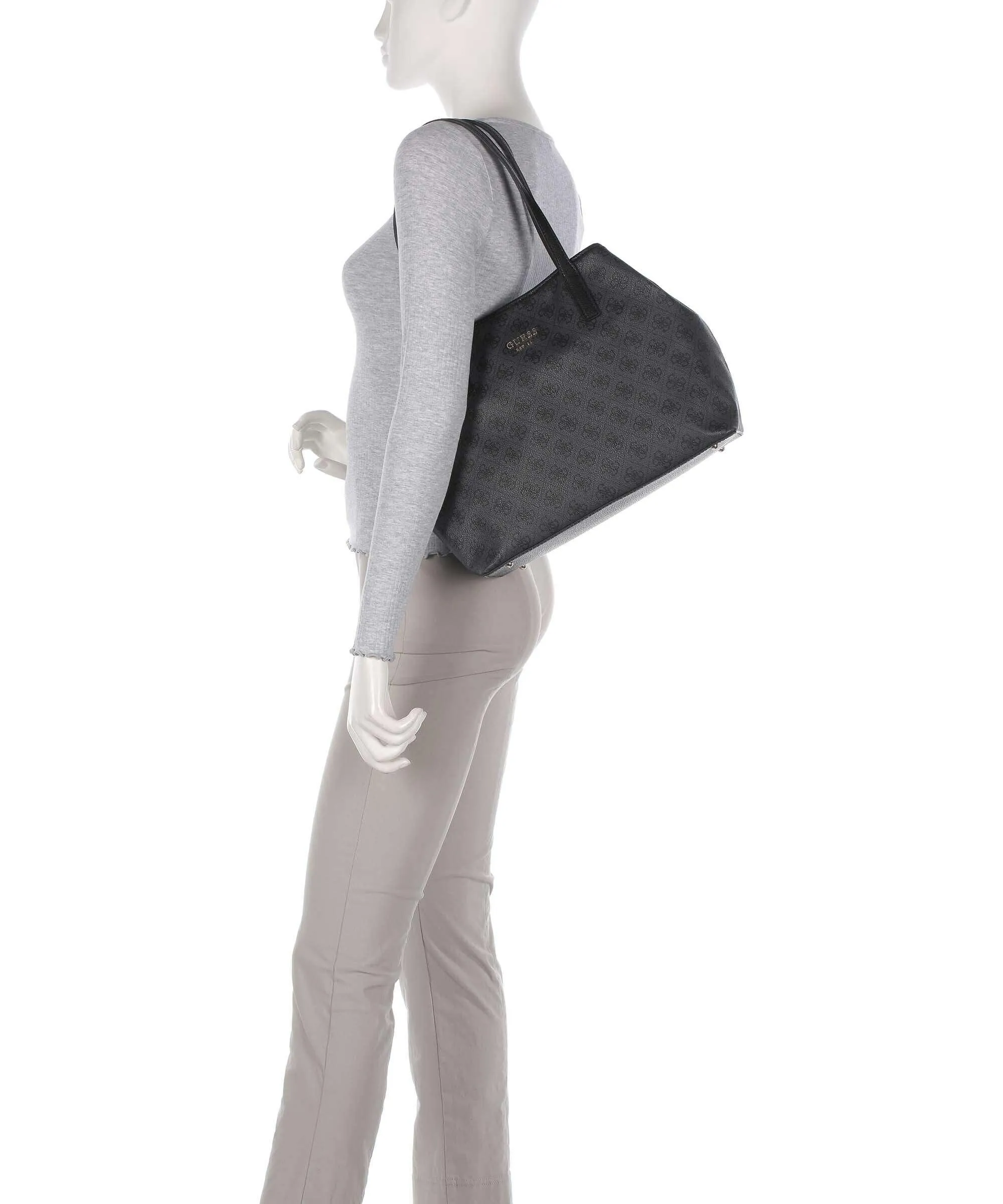  Guess Vikky Borsa shopper pelle sintetica grigio scuro  