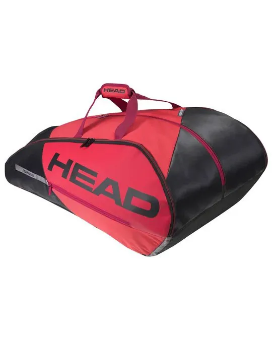 HEAD - Borsone da tennis rosso e nero 12 racchette con doppio sistema di trasporto e scomparto con controllo del clima          