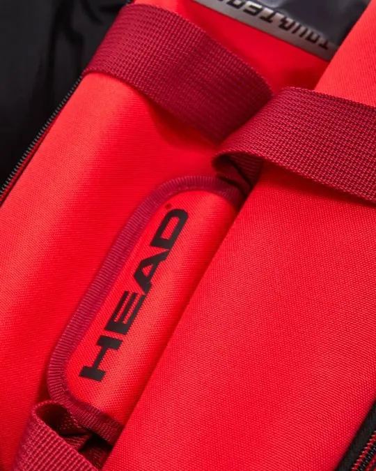 HEAD - Borsone da tennis rosso e nero 12 racchette con doppio sistema di trasporto e scomparto con controllo del clima          