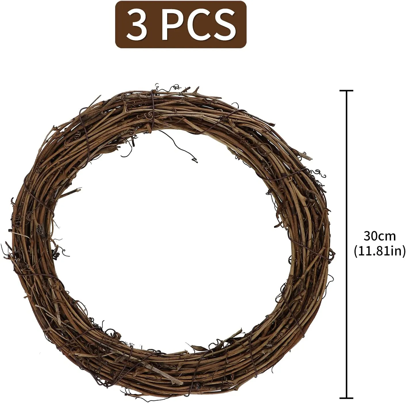 Hileyu 3 Pezzi retrò Ghirlanda di Natale Ghirlande della Vite Naturale Vite Ghirlanda del Ramo Ghirlanda in Rattan Ghirlanda del