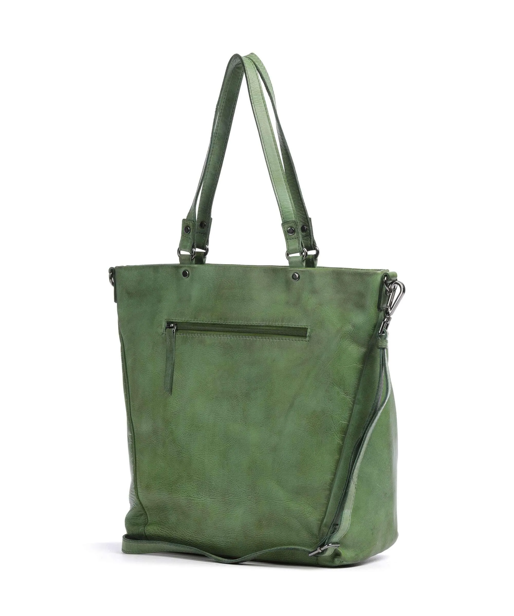  Jack Kinsky Nelson 6 Borsa shopper pelle granulata verde  