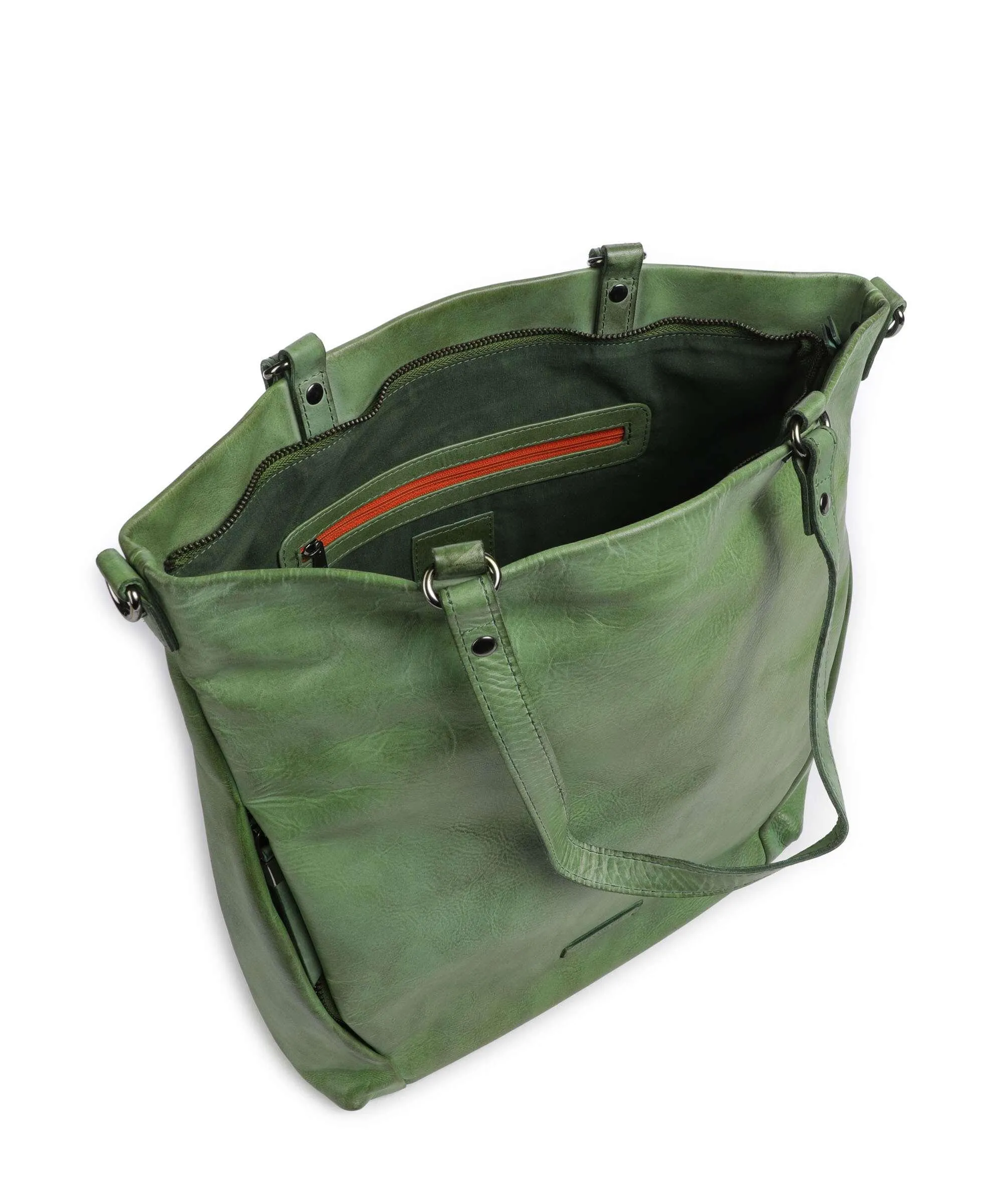  Jack Kinsky Nelson 6 Borsa shopper pelle granulata verde  