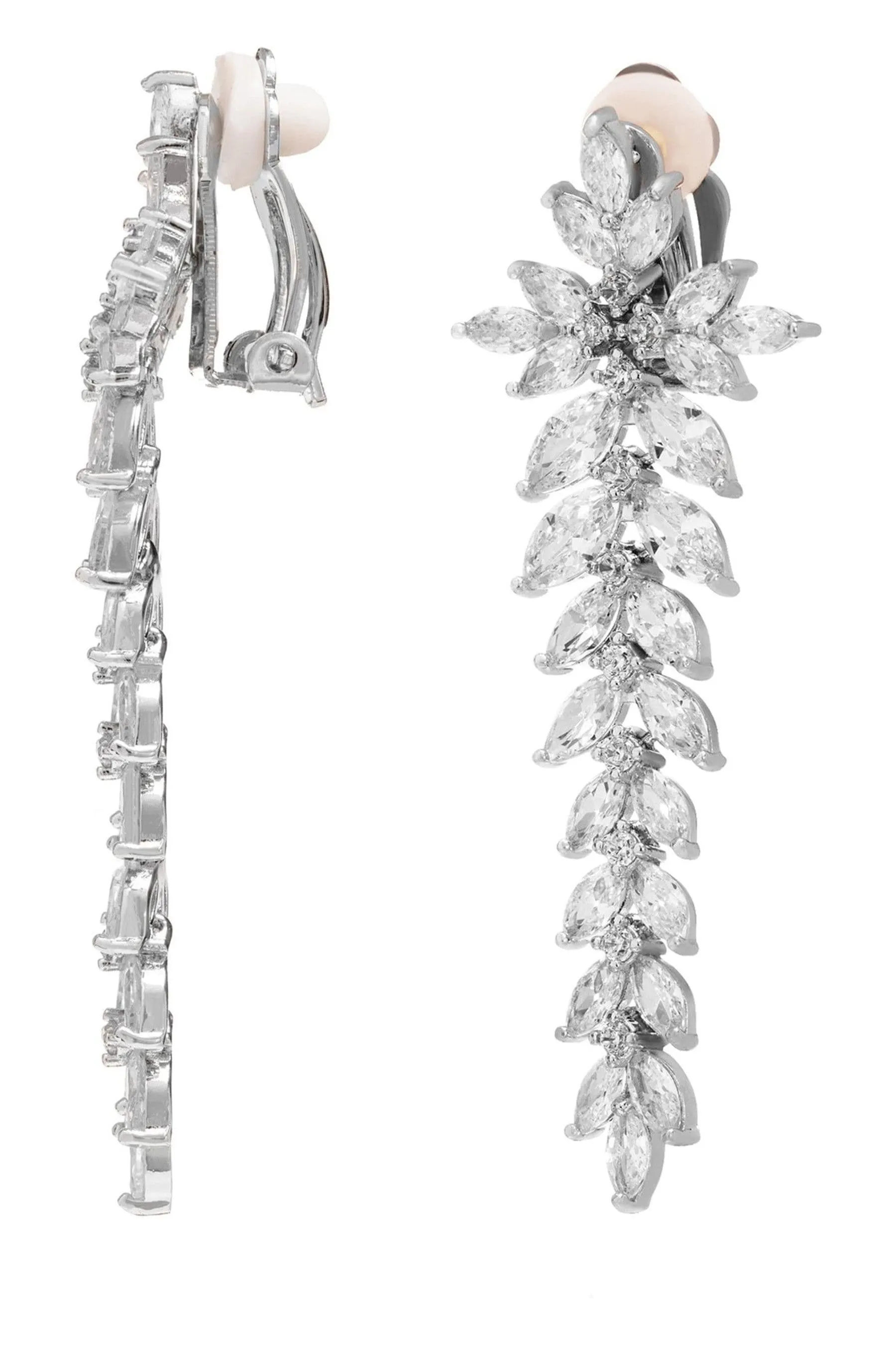 Jon Richard - Orecchini appariscenti con fermaglio con zirconia cubica e strass