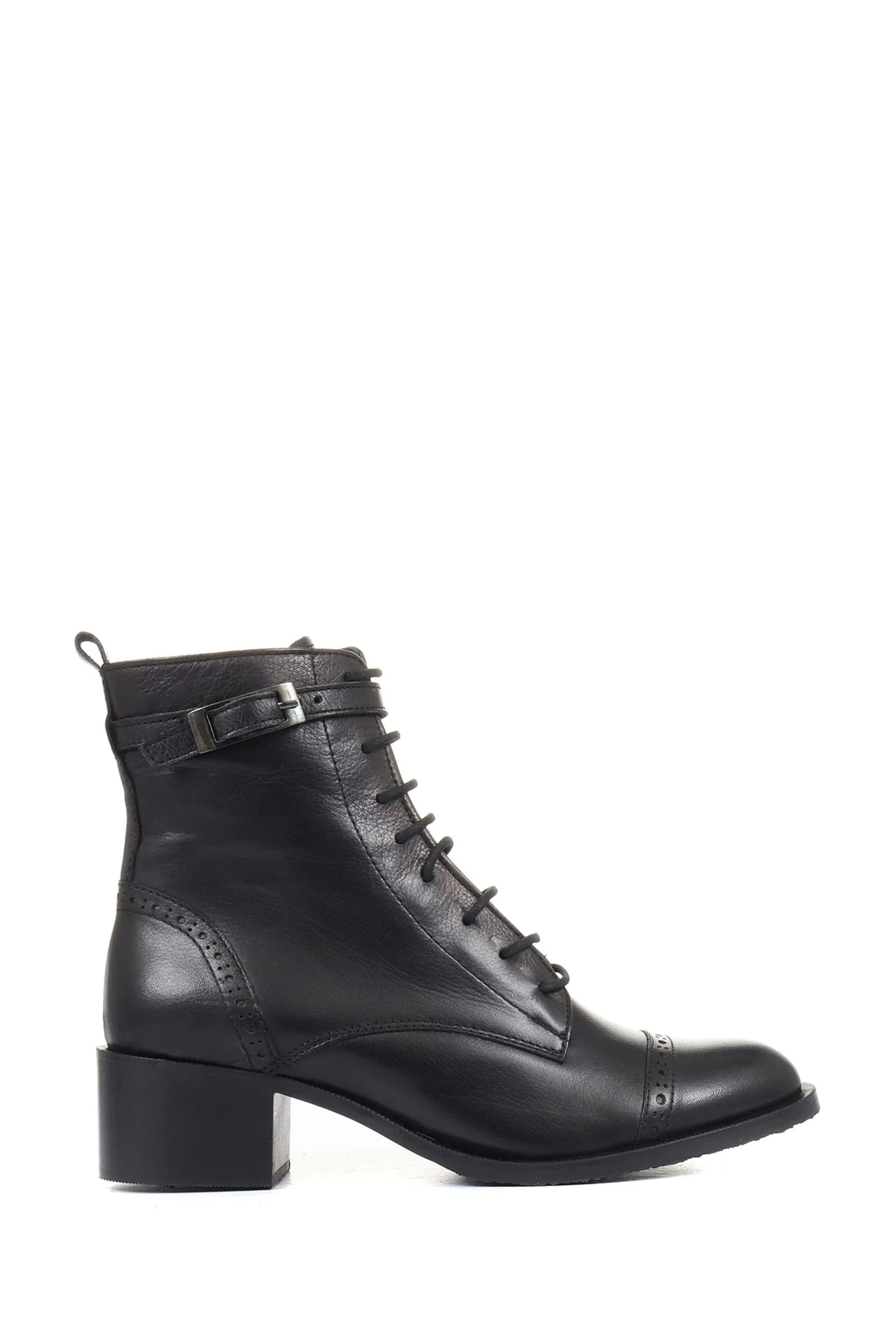 Jones Bootmaker - Madie - Nero alla caviglia in pelle con tacco - Stivali
